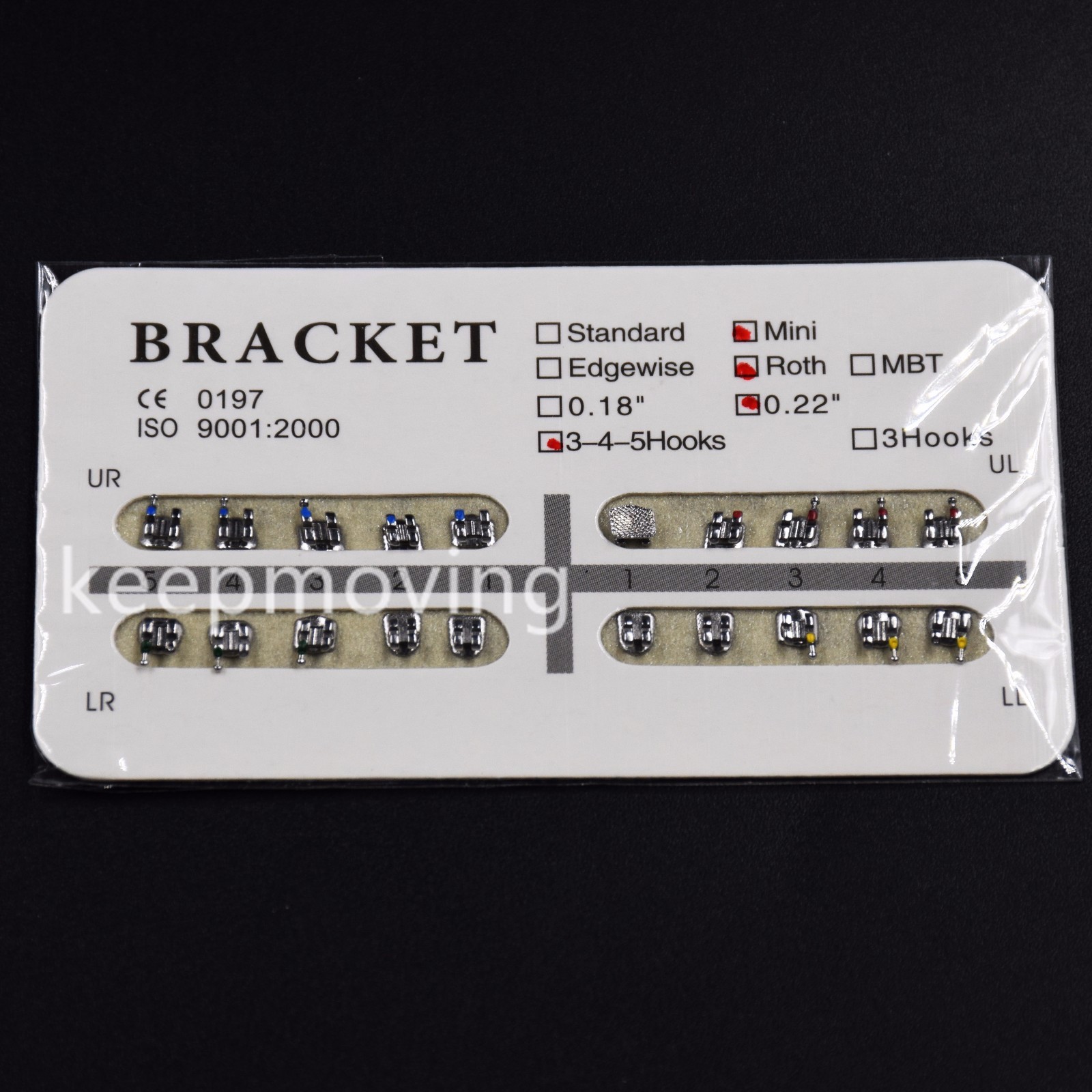 20 Pcs/Set Dental Bracket Braces Mini/Standard Roth/Edgewise/MBT 018/022 Hooks