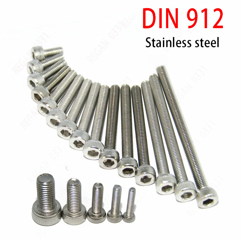 10/25/50/100x M2 M2.5 M3 M4 Allen Hex Socket Cap Head Screw 304 Stainless Steel