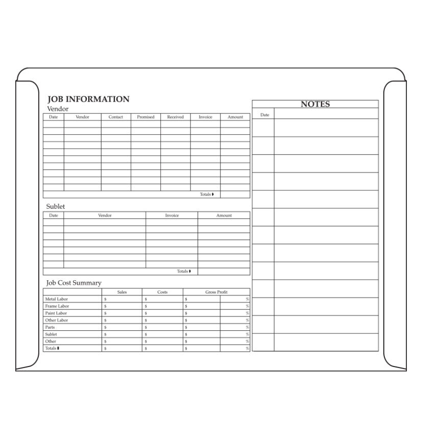 Job Folder Heavyweight 110 lb Color Coded Jacket (50)