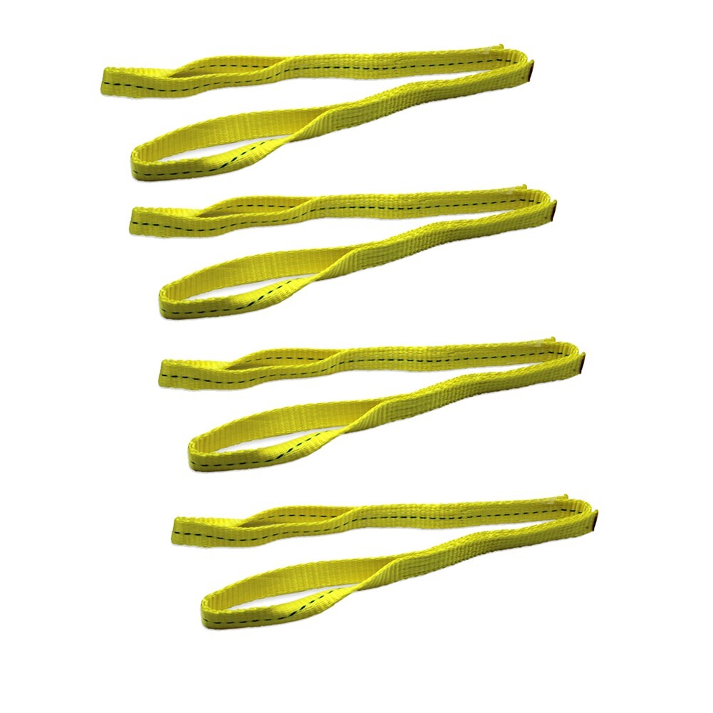 4 Pack Webbing Lifting Cargo Sling Duplex Hoist Strap Heavy Duty 1″x3′ Max 3200