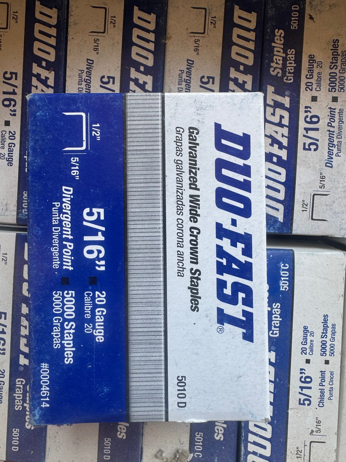DUO-FAST 5010C 5/16″ 20 Gauge Chisel Staples (5000 Pieces)