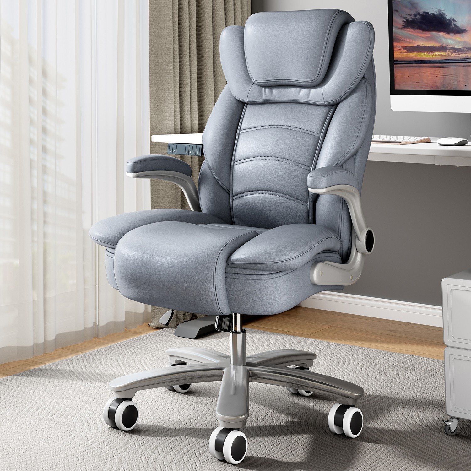Office Computer Task Desk Chair with Padded Armrests Hig-Back Adjustable 400lbs