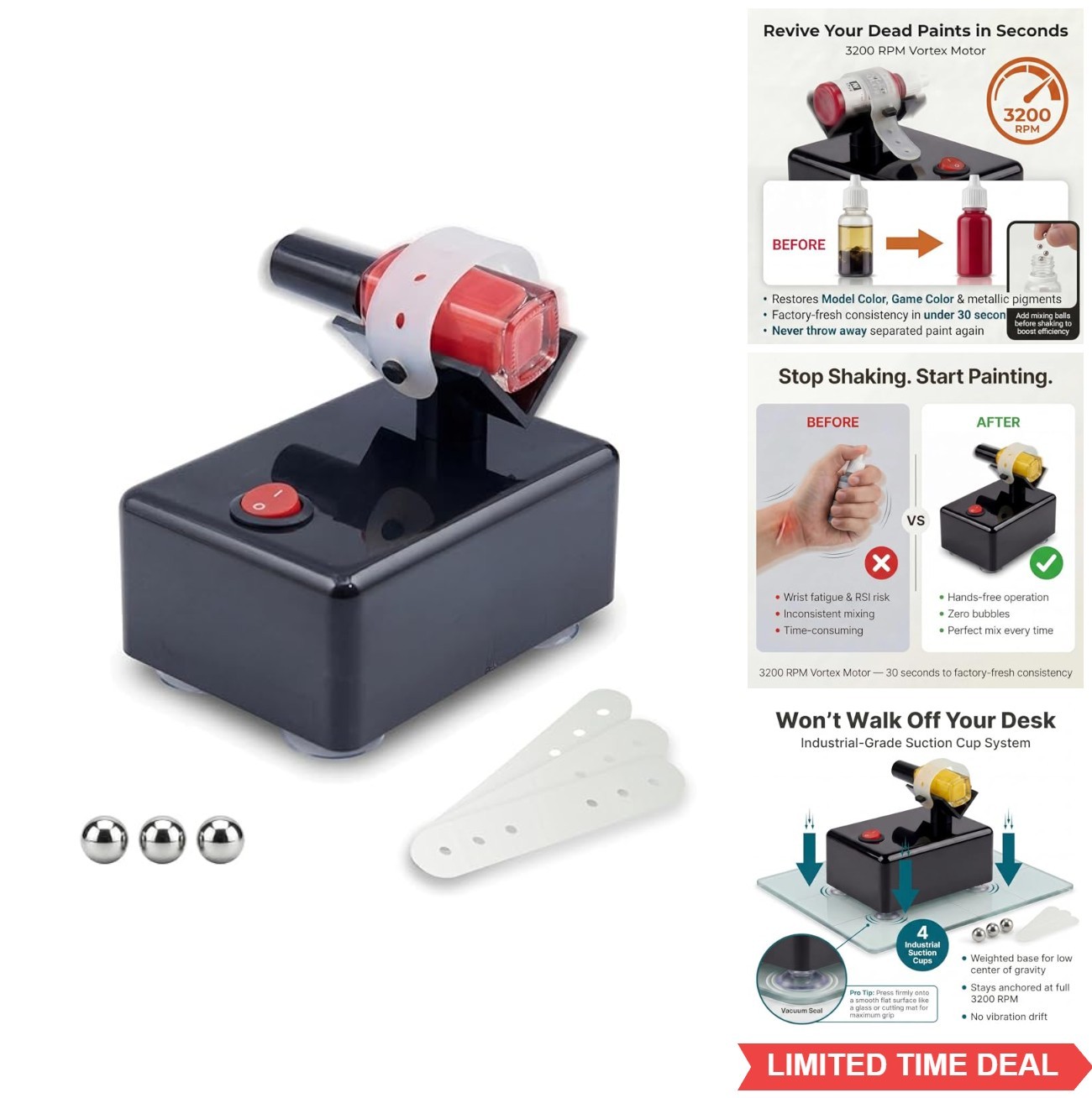 Electric Paint Shaker Vortex Mixer High Frequency Vibration for Nail Polish