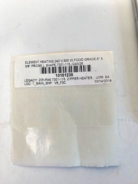 ITW 7301-115 Cartridge Heating Element 6″ Zip Pak 3/8″ 500 Watt 240VAC NEW
