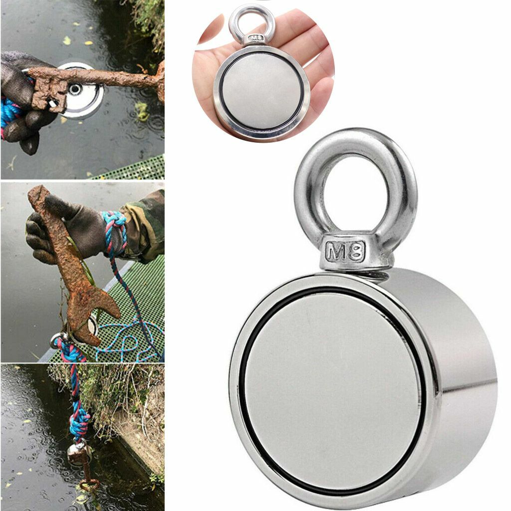 700LBS Super Strong Double Sided Neodymium Fishing Magnet Power Pulling Force