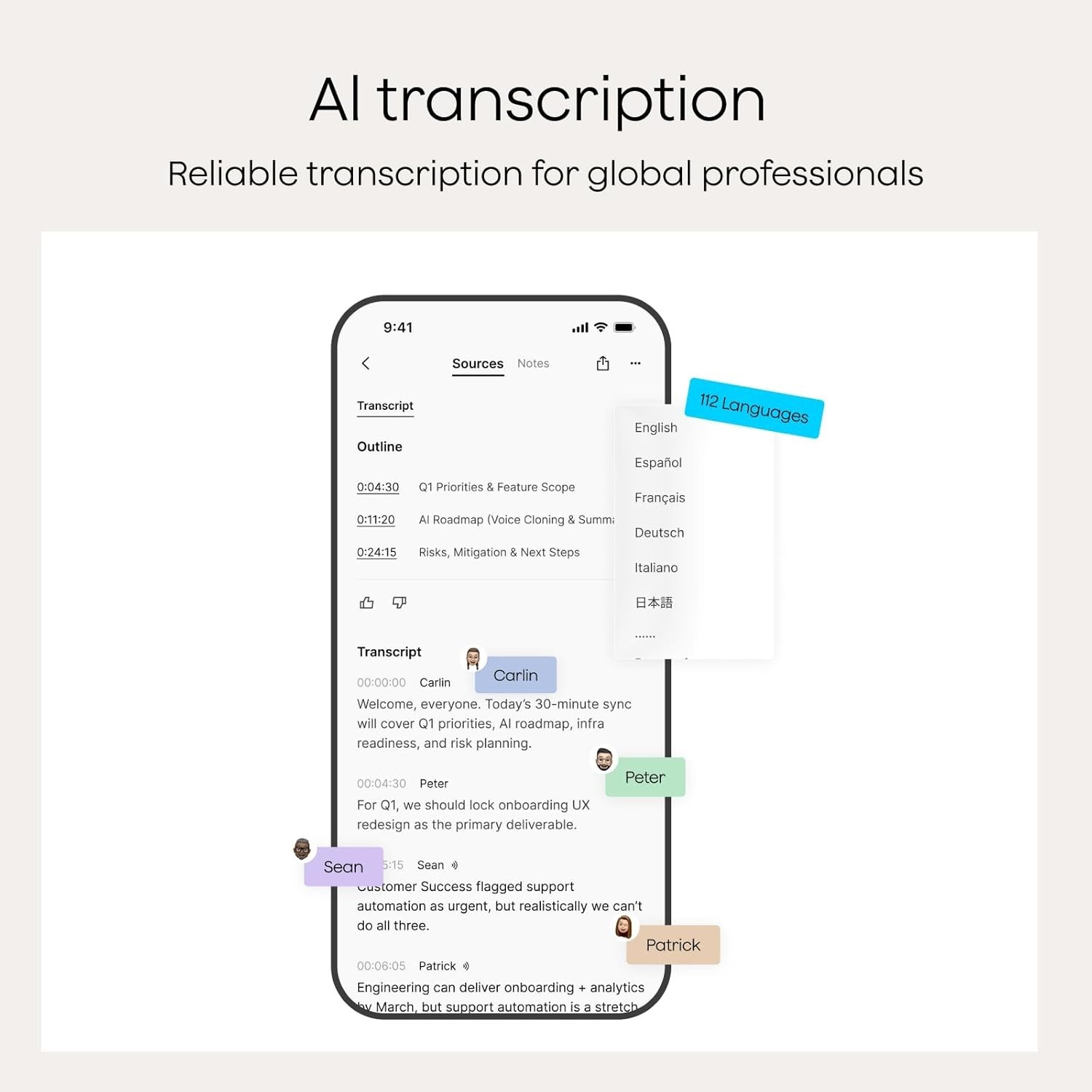 Voice Recorder AI Transcriber Note Taker Ultra Slim 112 Languages 30H Battery