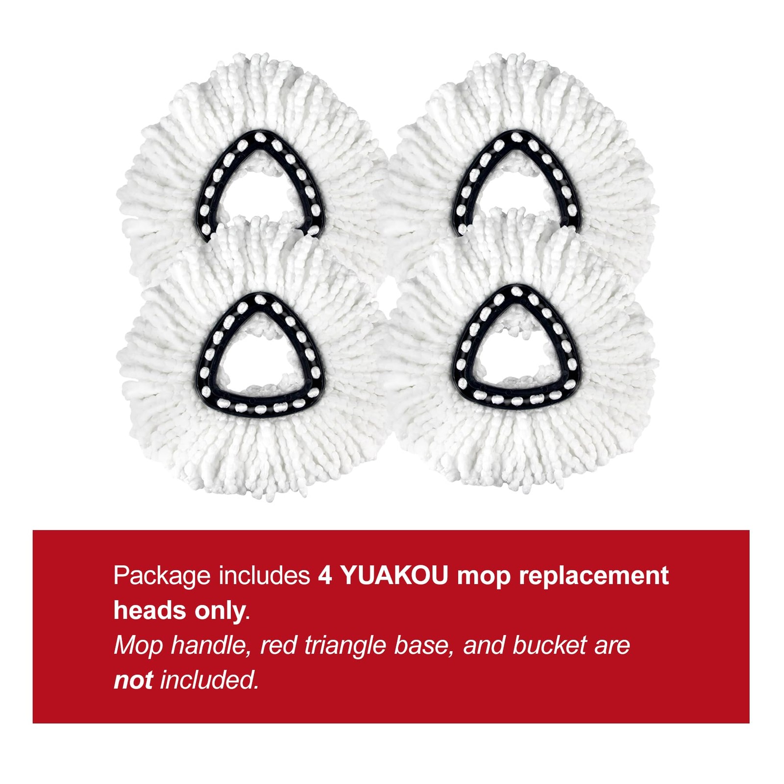 4-Pack Mop Replacement Heads for Ocedar 4 Count (Pack of 1), White