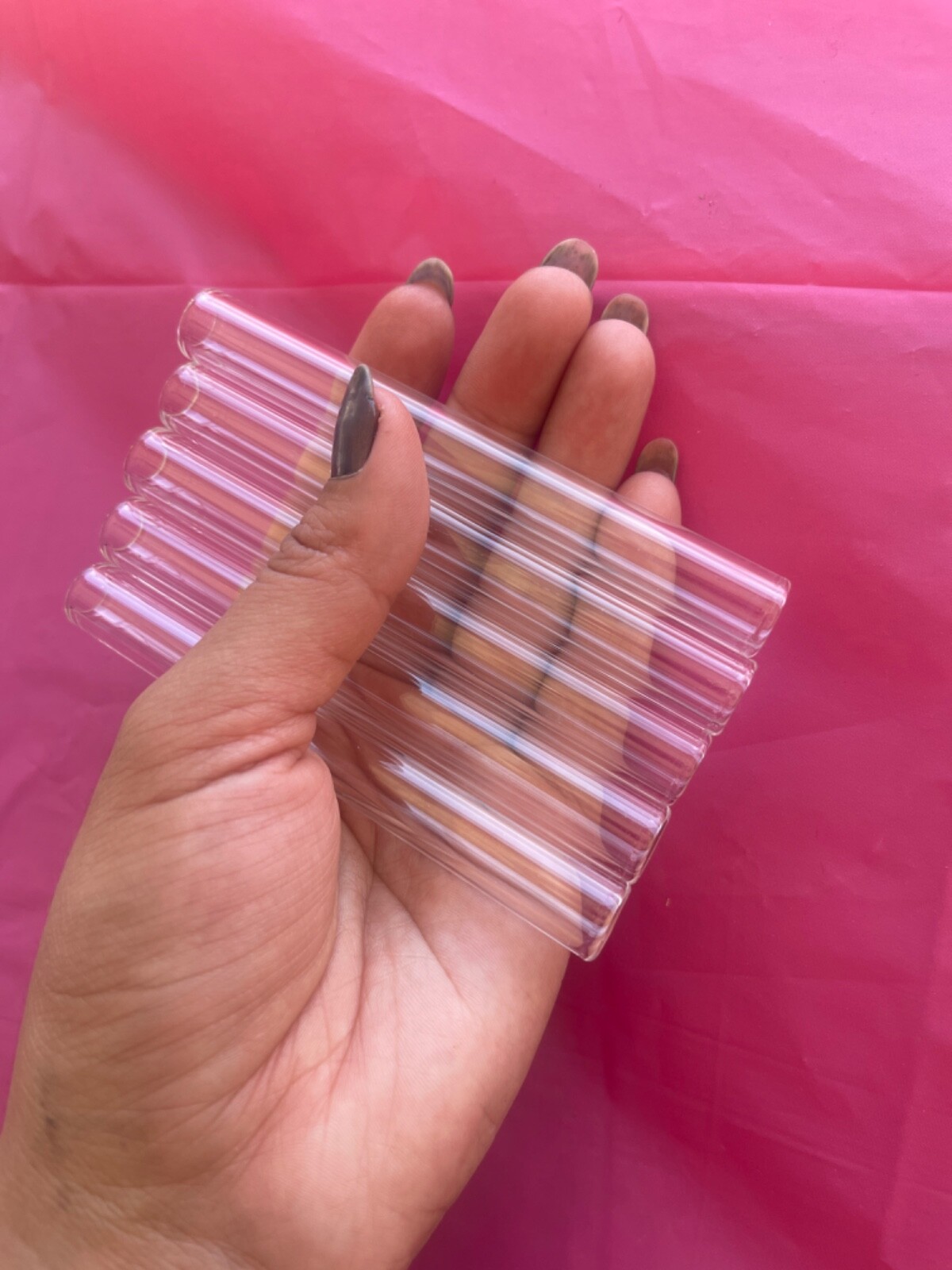 pyrex glass blowing tubes 12mm 4” long 2mm Thick clear 12 pack
