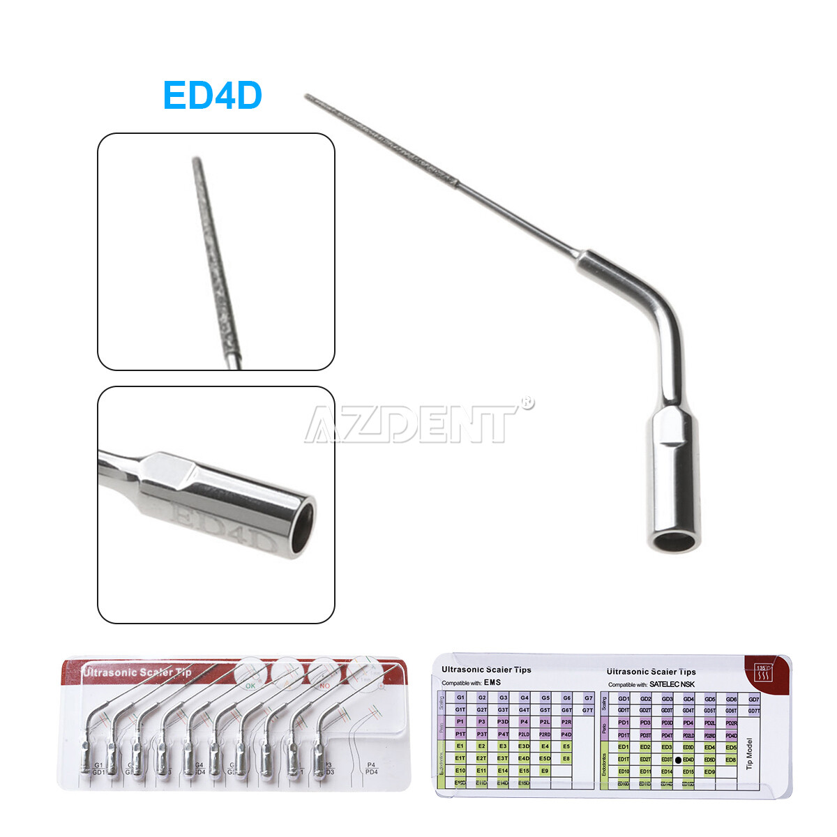 19 Type Dental Ultrasonic Scaler Scaling Endo Perio Tips Fit for NSK SATELEC DTE