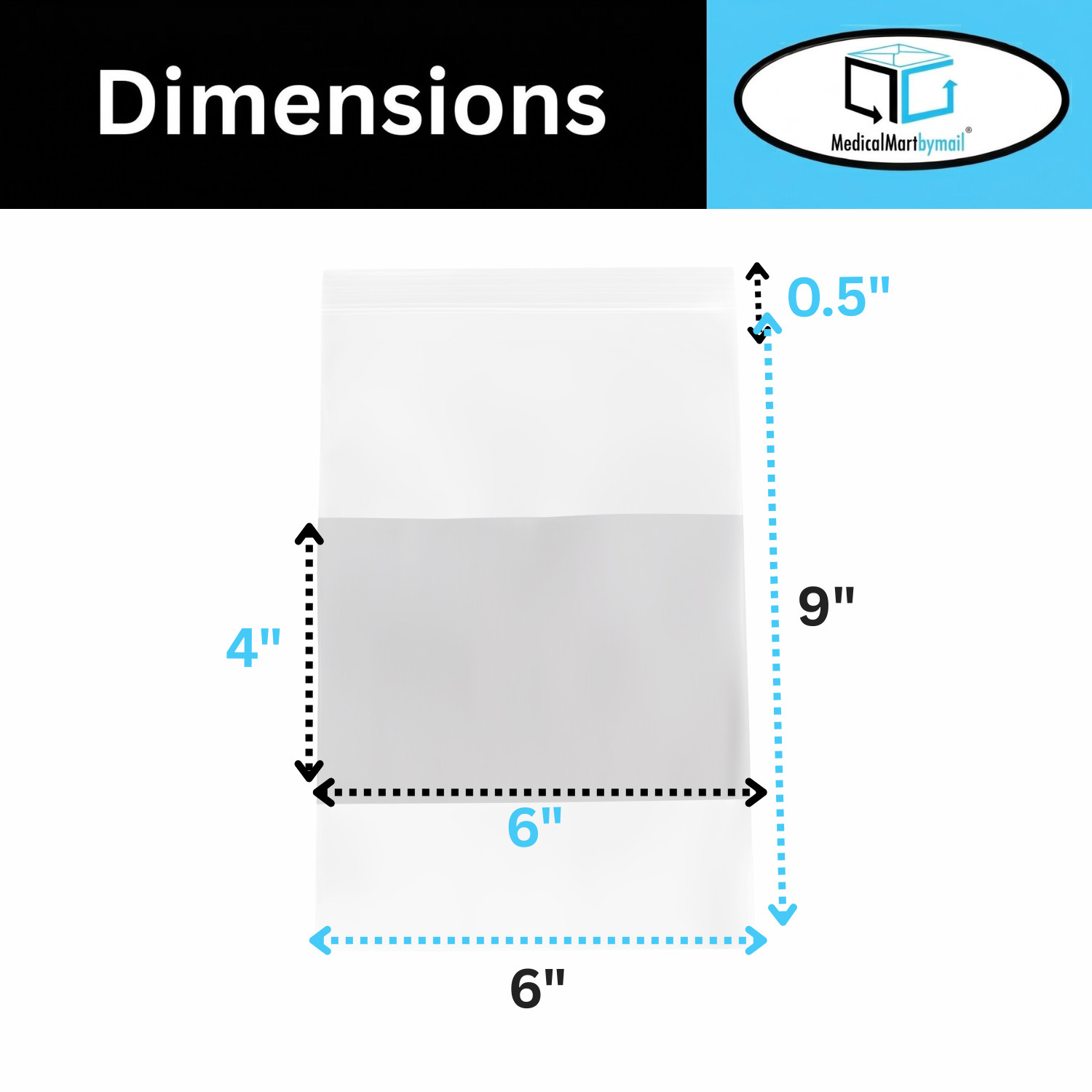 2 Mil 6″x 9″ Reclosable Bag Writeable White Block Water-Resistant 2000 Pcs