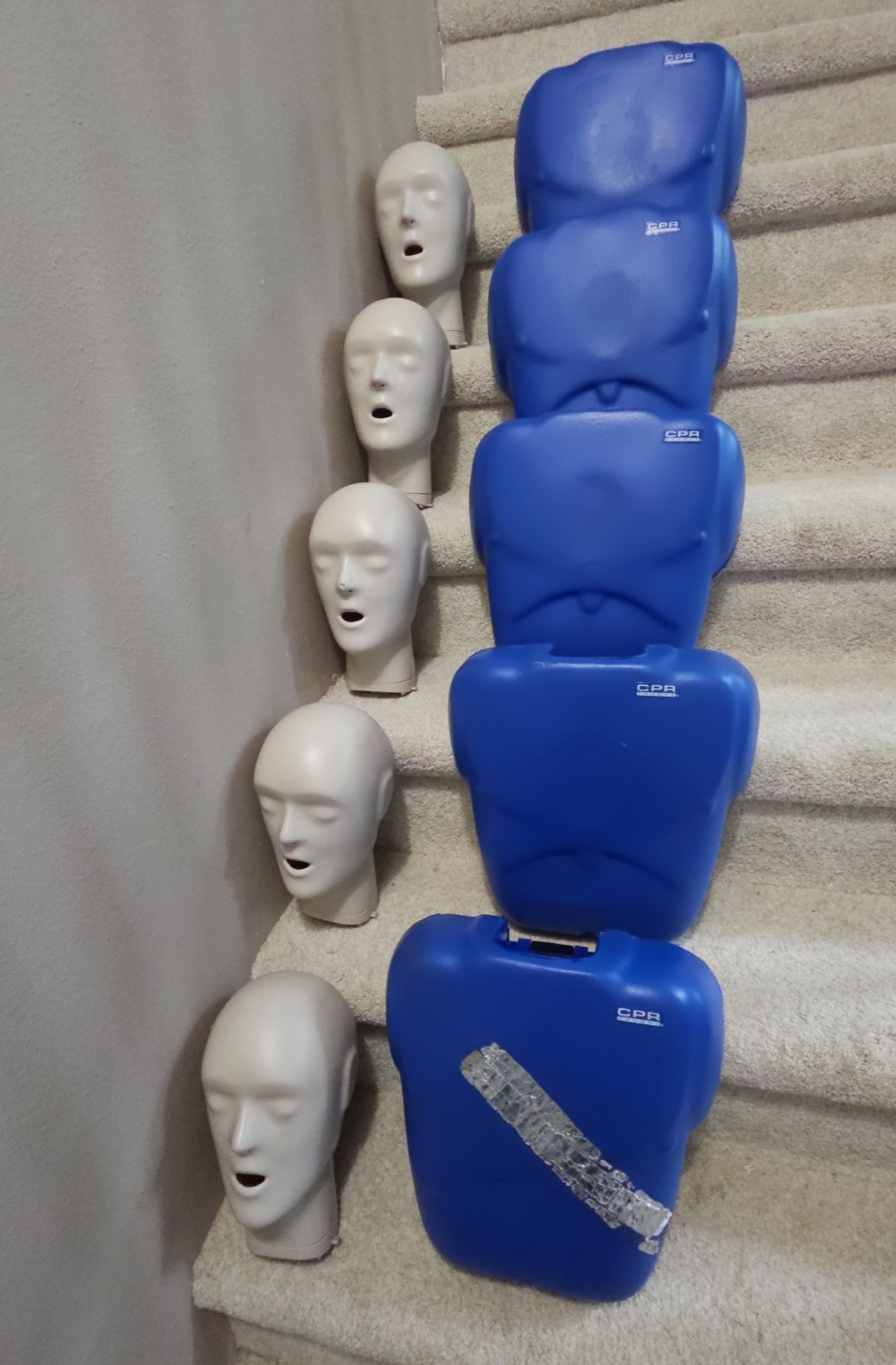 PROMPT CPR Training Manikins Practice Dummy 5 Lot w/ Carry Case