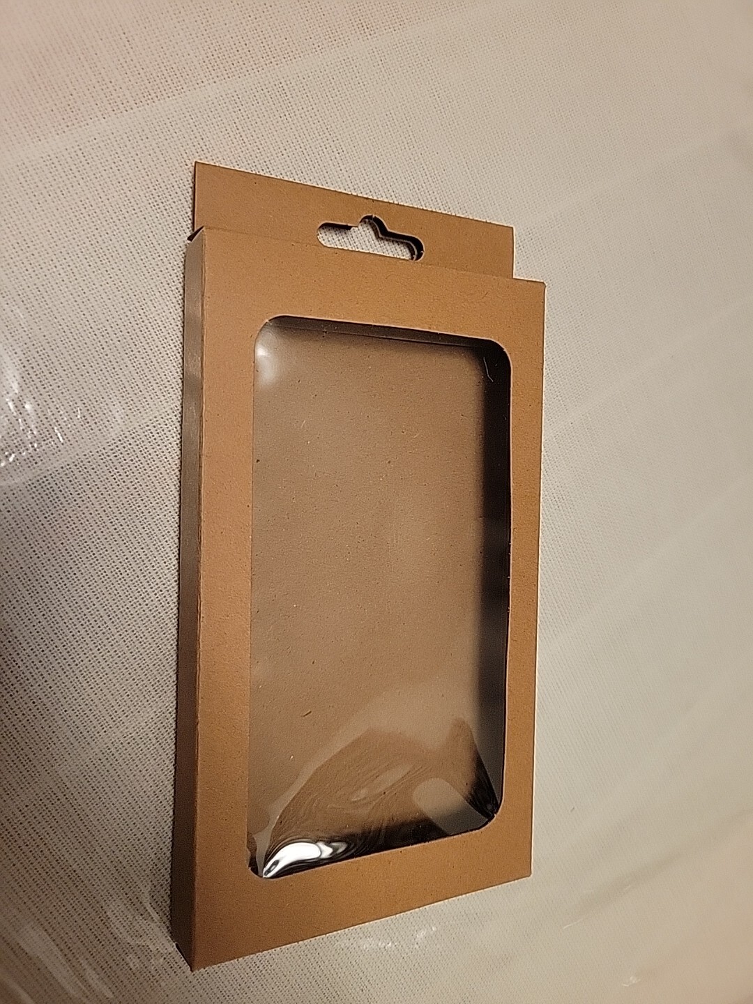 100X Phone Case Screen Protector Film Packaging Kraft Paper Boxes with Hang Hole