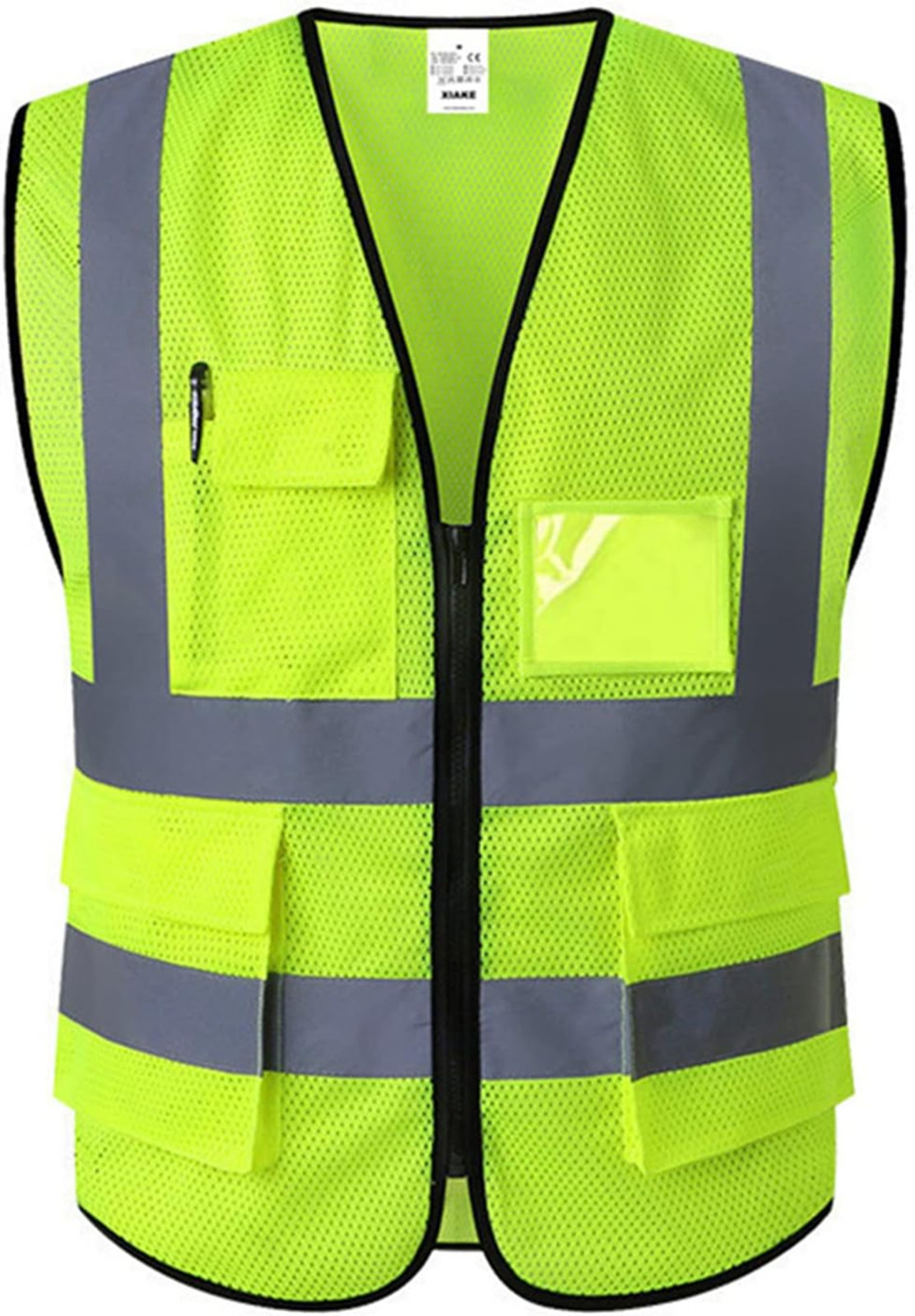 High Visibility Safety Vest for Men and Women with Reflective Strips and Five