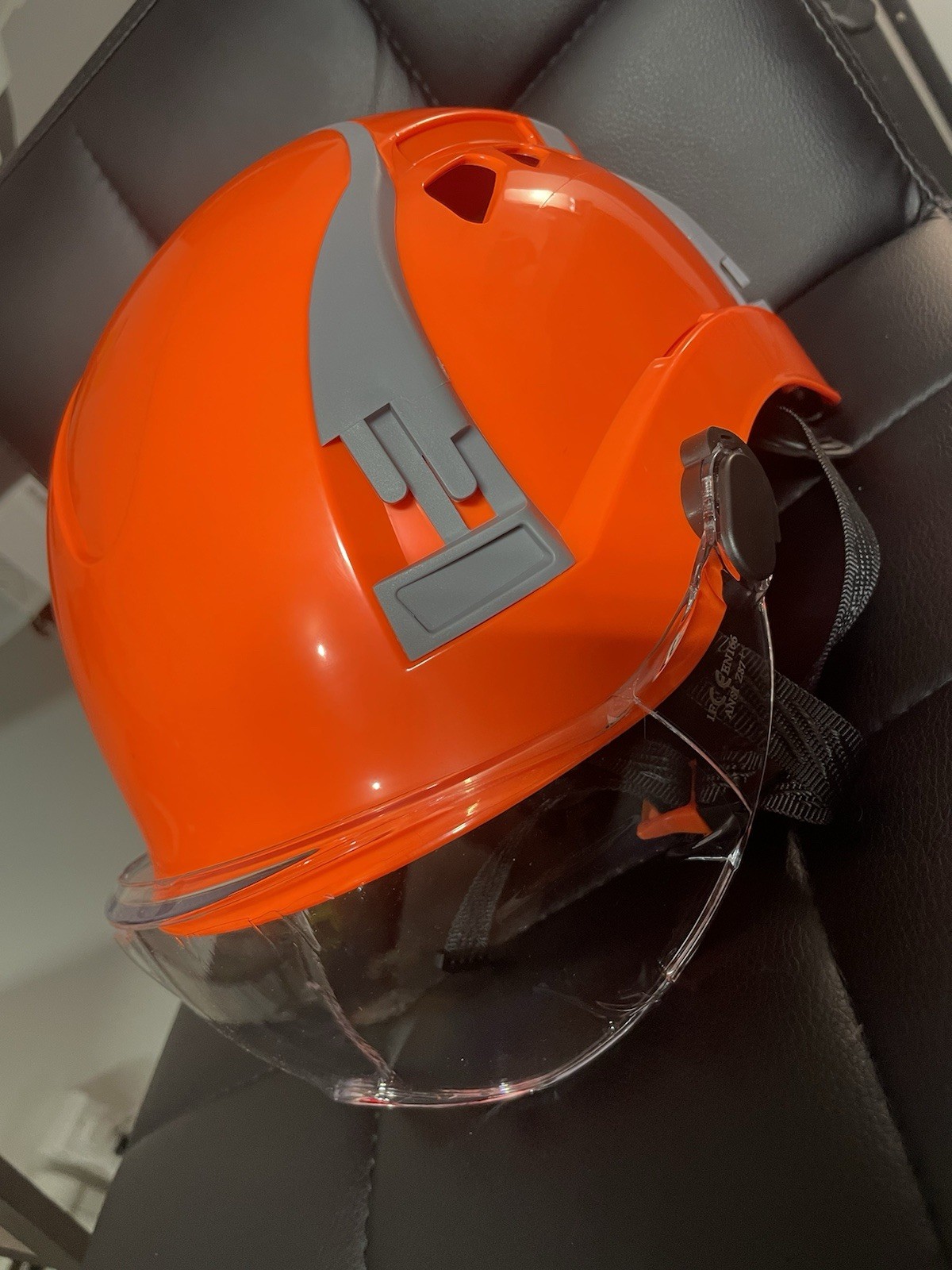 Tree Rock Safety Helmet, Construction Climbing Aerial Work Hard Hat with Visor