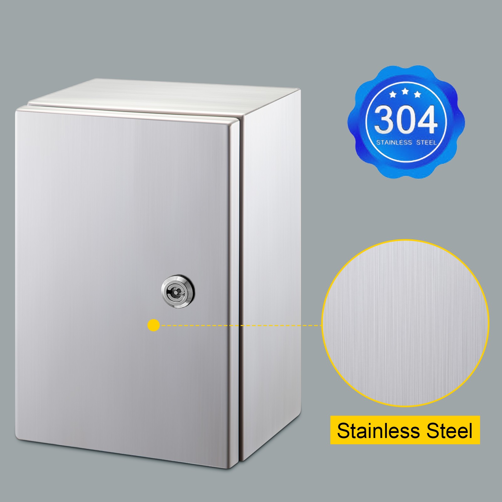 Uimoso Steel Electrical Enclosure Box16x12x8in Stainless Steel for Wiring