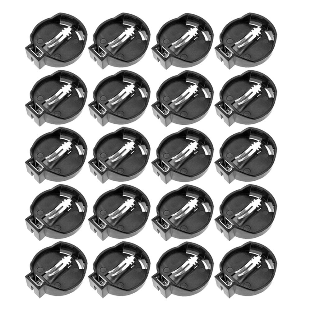 20pcs/set Button Coin Cell Battery Socket Holder Case Black CR2025 CR2032 USA