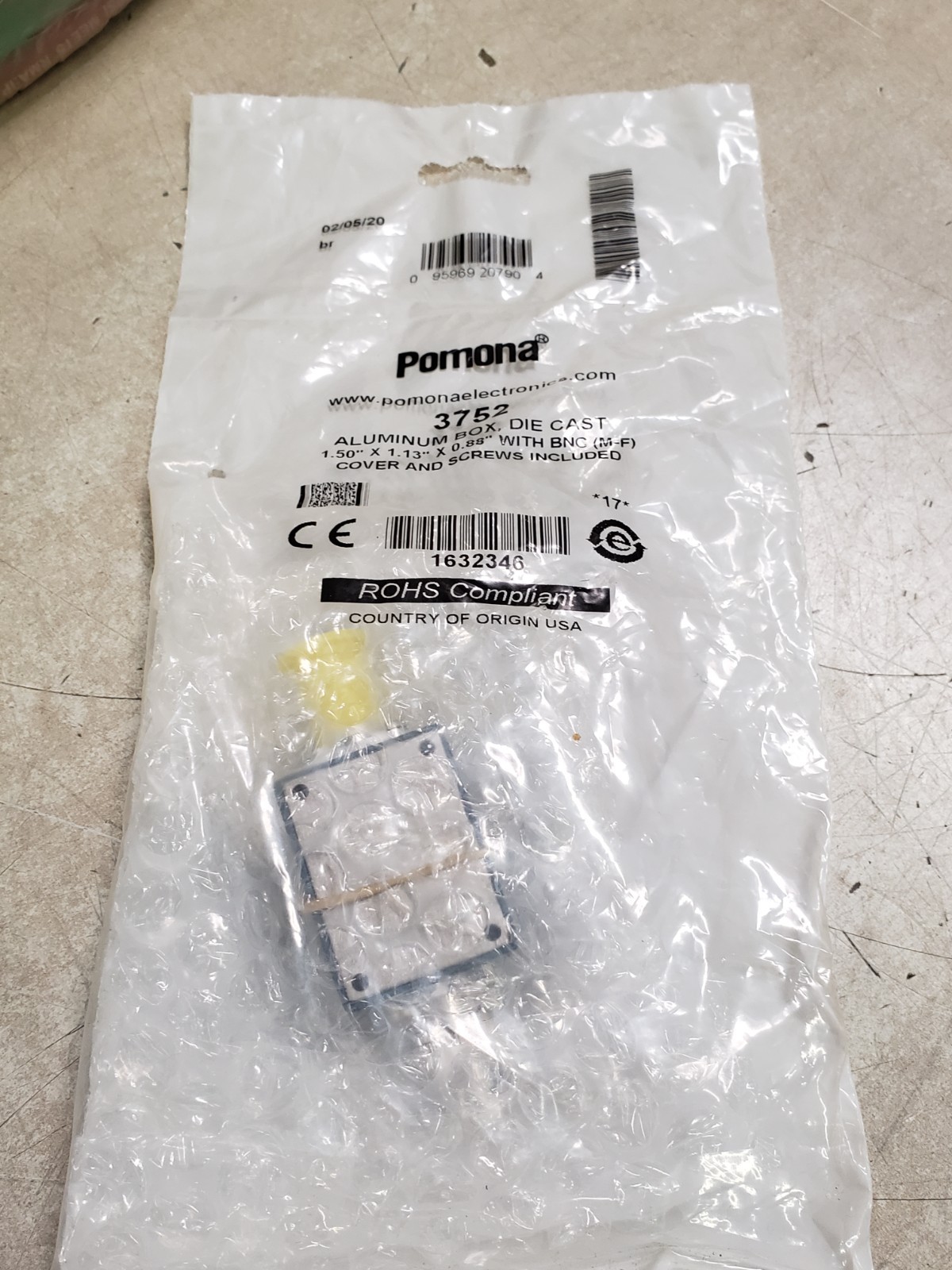 Pomona 3752 Shielded Box,1.13In.Hx1.50In.Wx0.88In.D