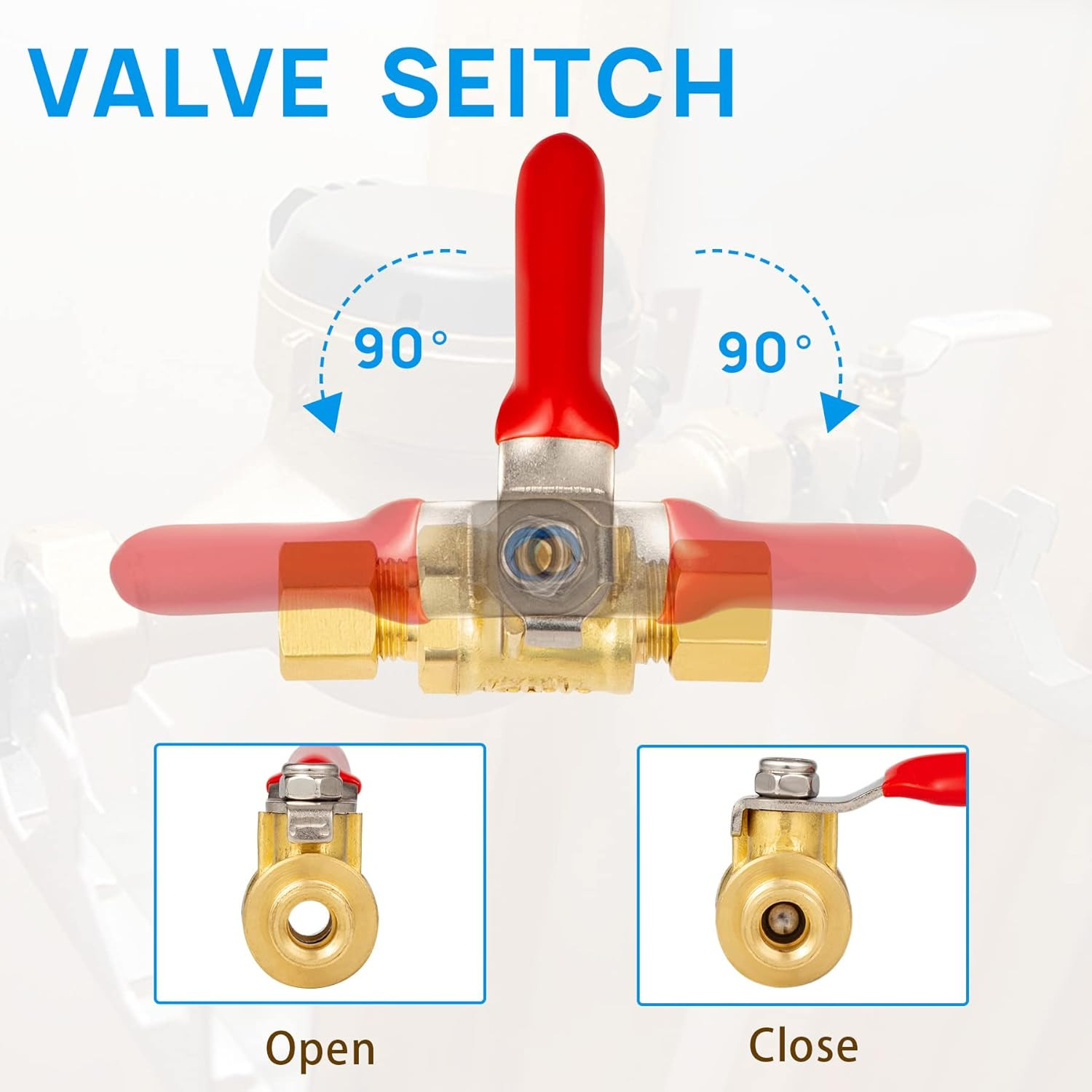 Lead-Free Brass Mini Ball Valve Shut off Switch,1/4 Inch Compression by 1/4 Comp