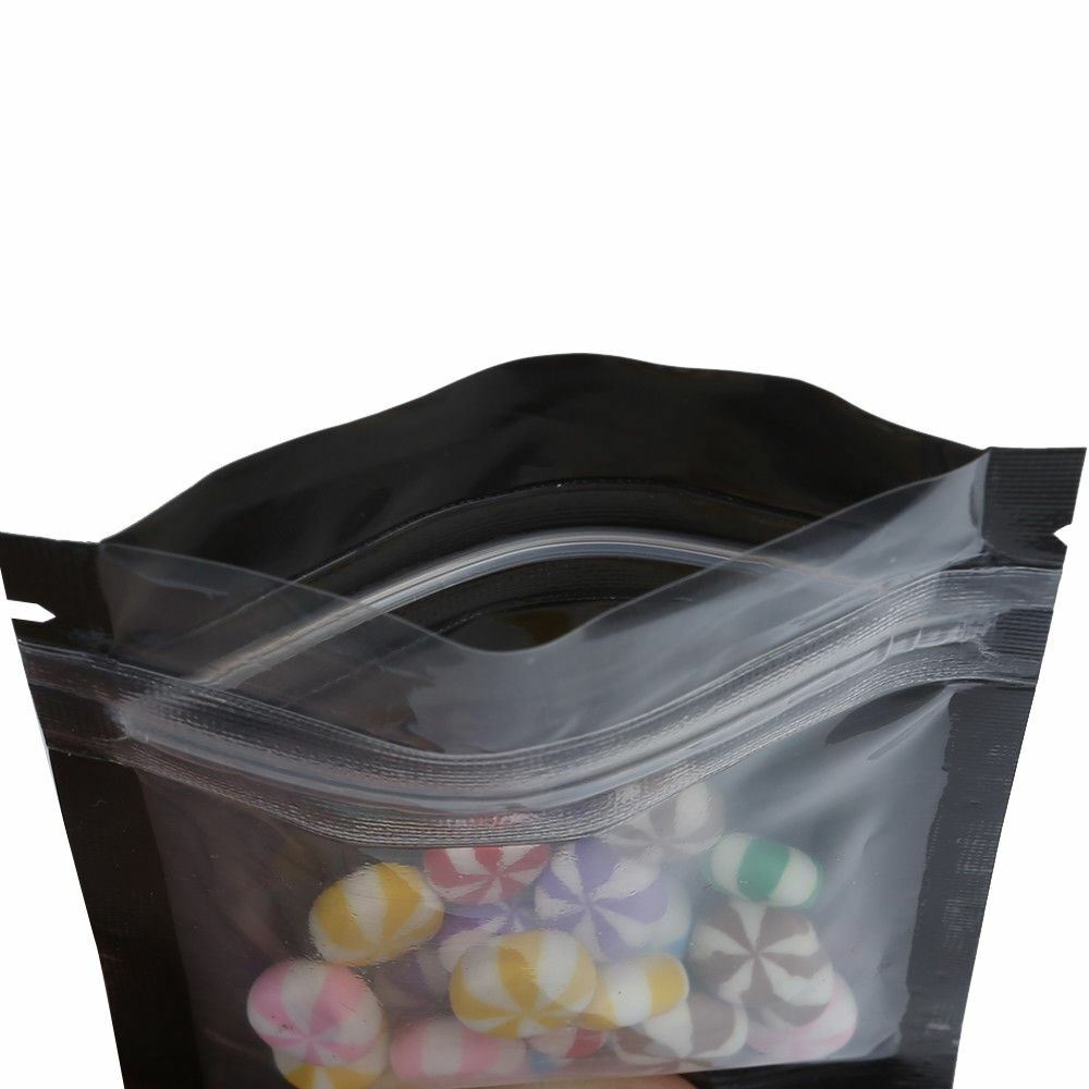 2.5×3.5in Flat Clear Black Poly Plastic Mylar Zip Lock Pouch Bag w/ Machine C01