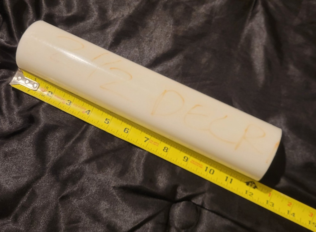 Acetal Delrin 2 1/2 Dia Round Rod Stock 12″ long (2.500X 12.000) INV#W-36