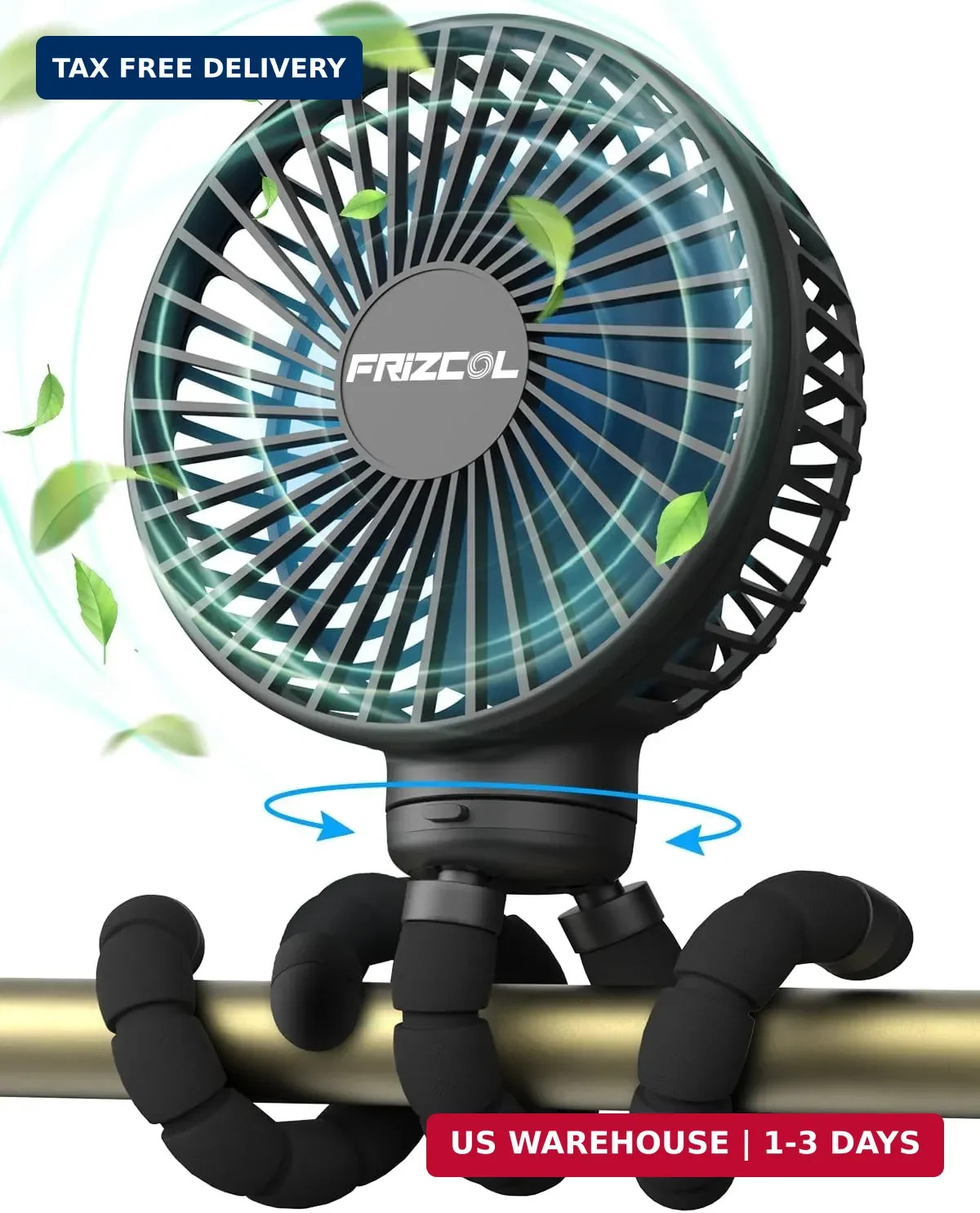FRIZCOL Stroller Fan for Baby – Portable Fans Rechargeable – Battery Operated Fa