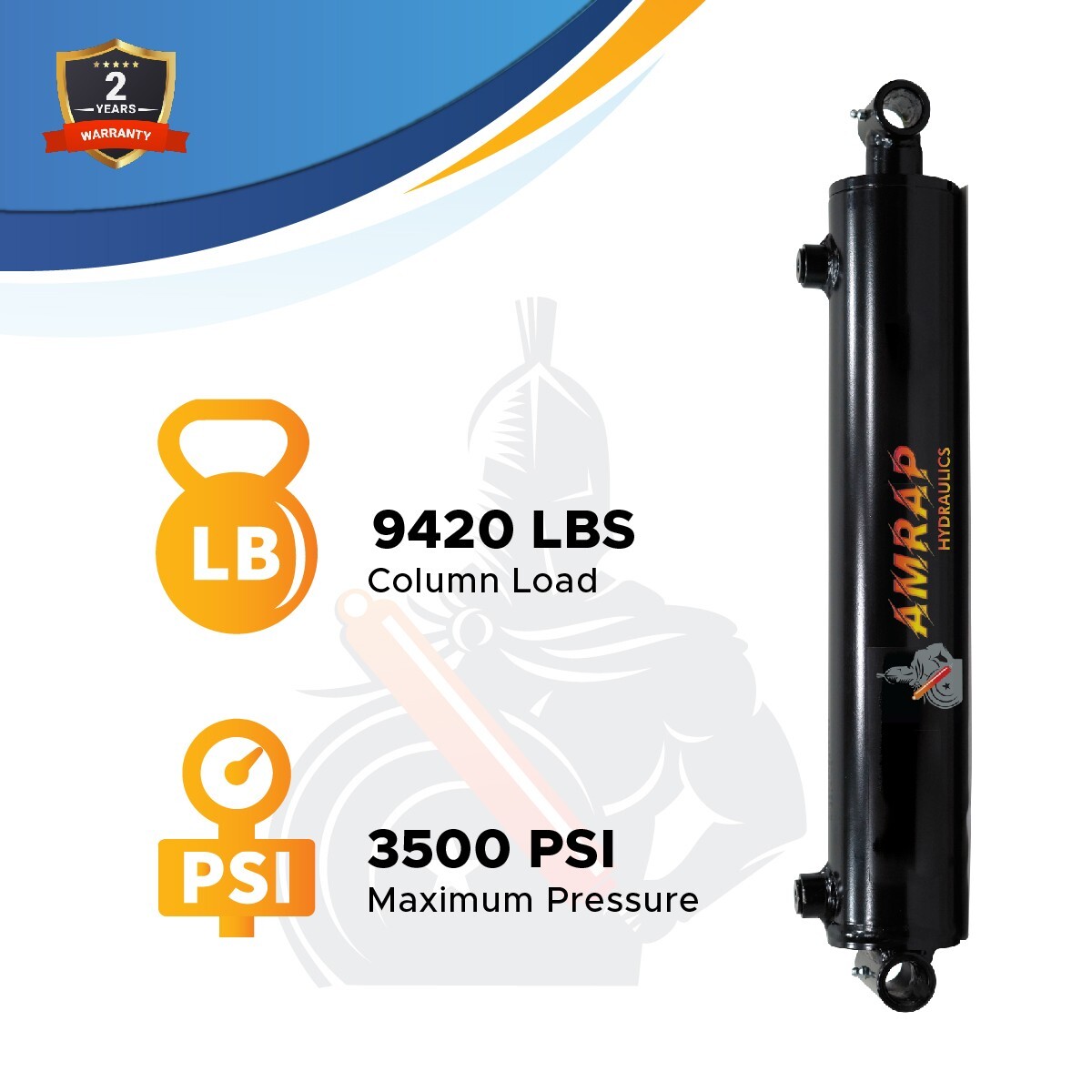 2×10 Hydraulic Cylinder 2″ Bore 10″ Stroke – Double Acting Welded Cross Tube