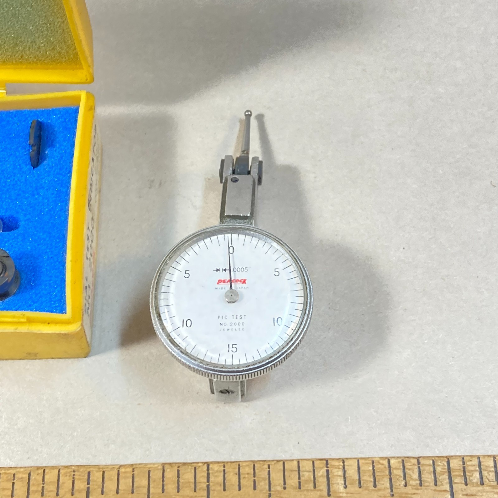 Vintage Peacock Dial Test Indicator Set .0005″ #2000 w/ Case Japan