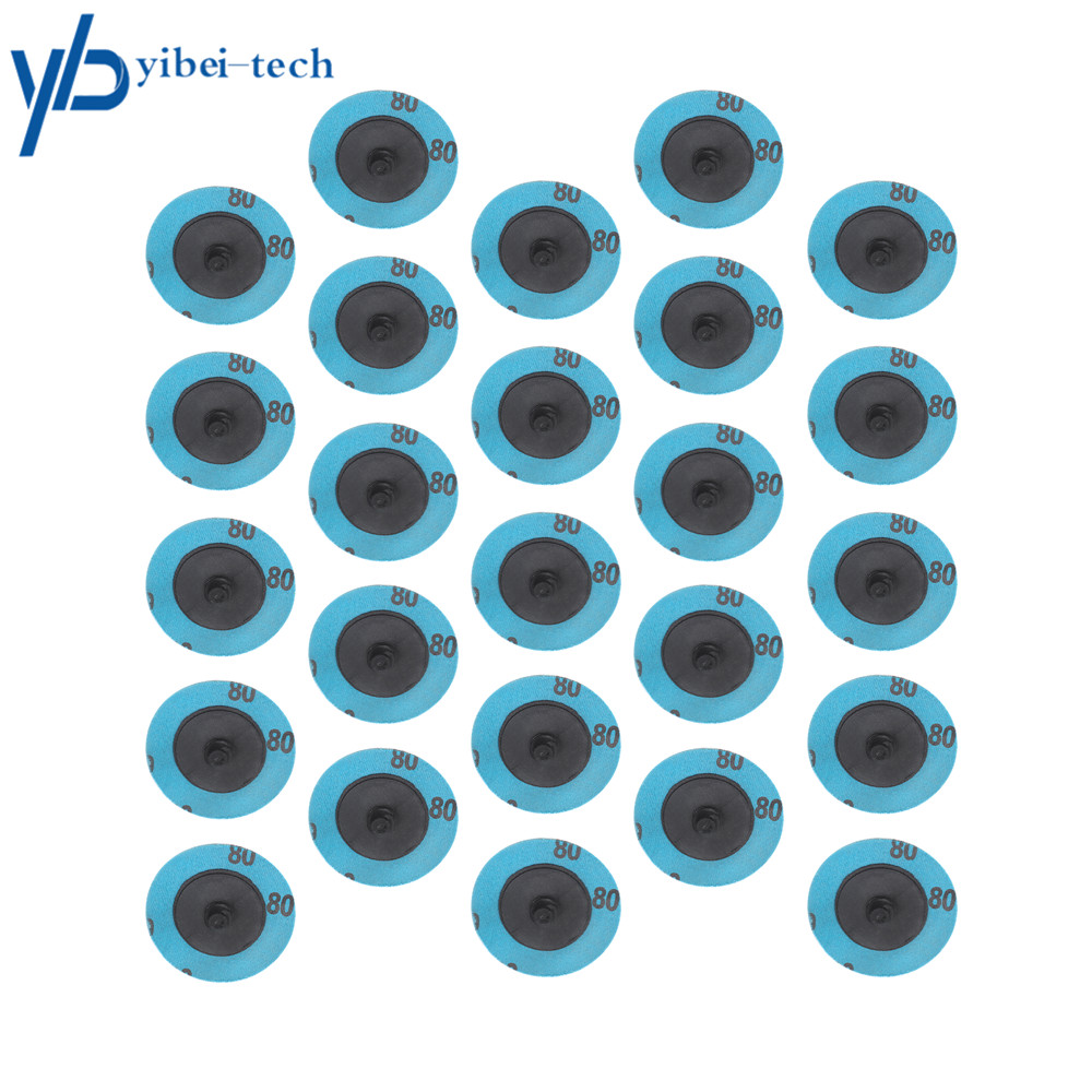 50Pcs 80 Grit 2″ roll Lock Quick Change Discs Set Sanding Discs with 1/4″ Holder