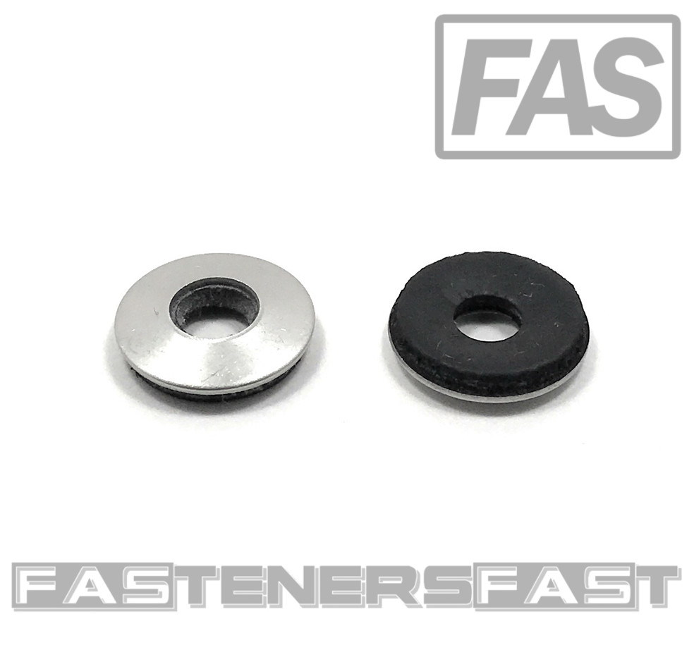 (250) 1/4 x 5/8 OD Stainless Steel Washer EPDM Neoprene Rubber Backed (Roofing)