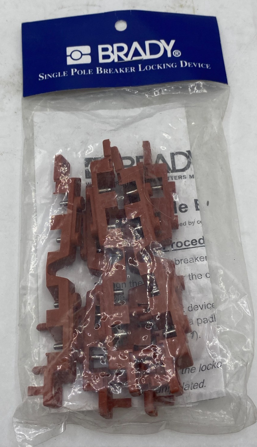 PACK OF 6 BRADY 65688 Single Pole Circuit Breaker, Electrical Lockouts, RED
