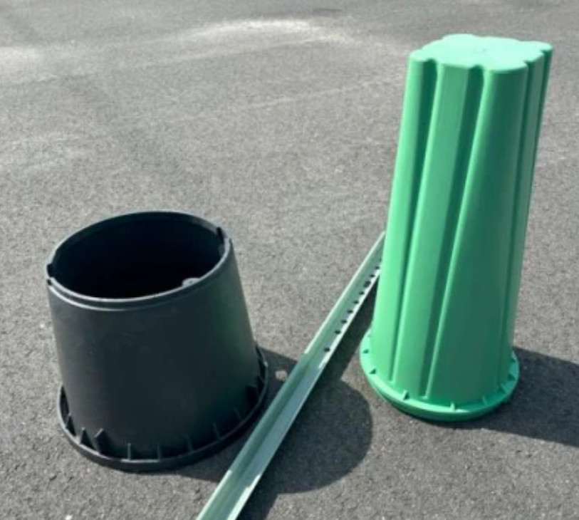10×18, Flowerpot Pedestal with 42″ Stake and Mounting Hardware