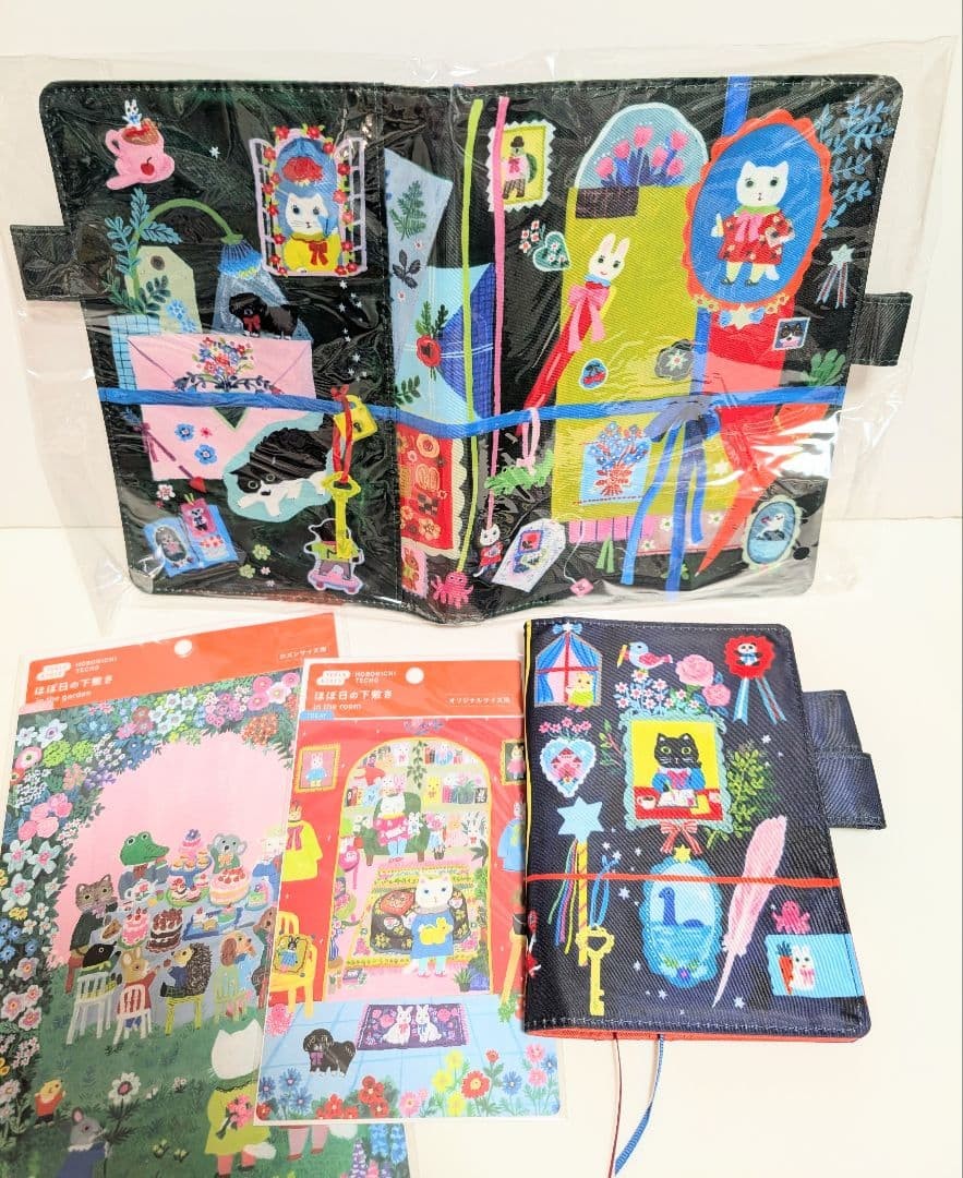 Hobonichi Techo Cover Yumi Kitagishi Cat Underlay Set of 4 multicolor Size A5 A6