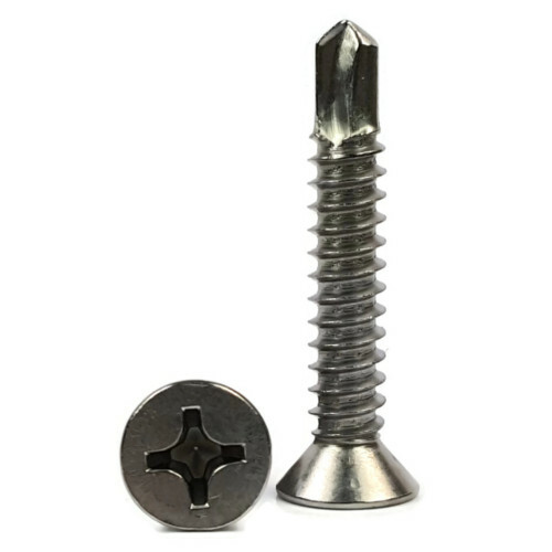 1/4″ Self Drilling Screws – Stainless Steel Phillips Flat Head TEK – Select Size