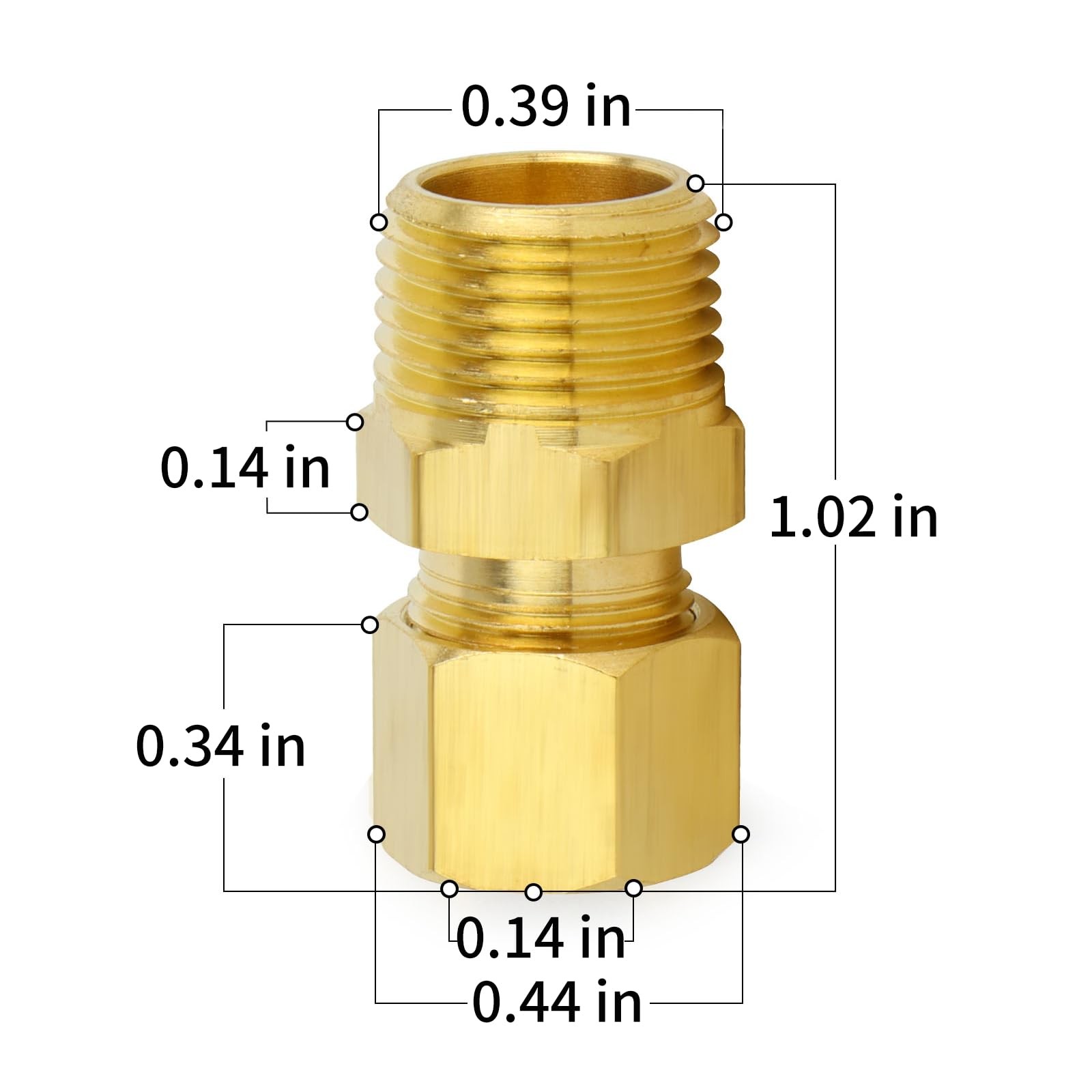 Brass Compression Tube Fitting 10-PACK 1/8 OD x 1/8 NPT Male Connector