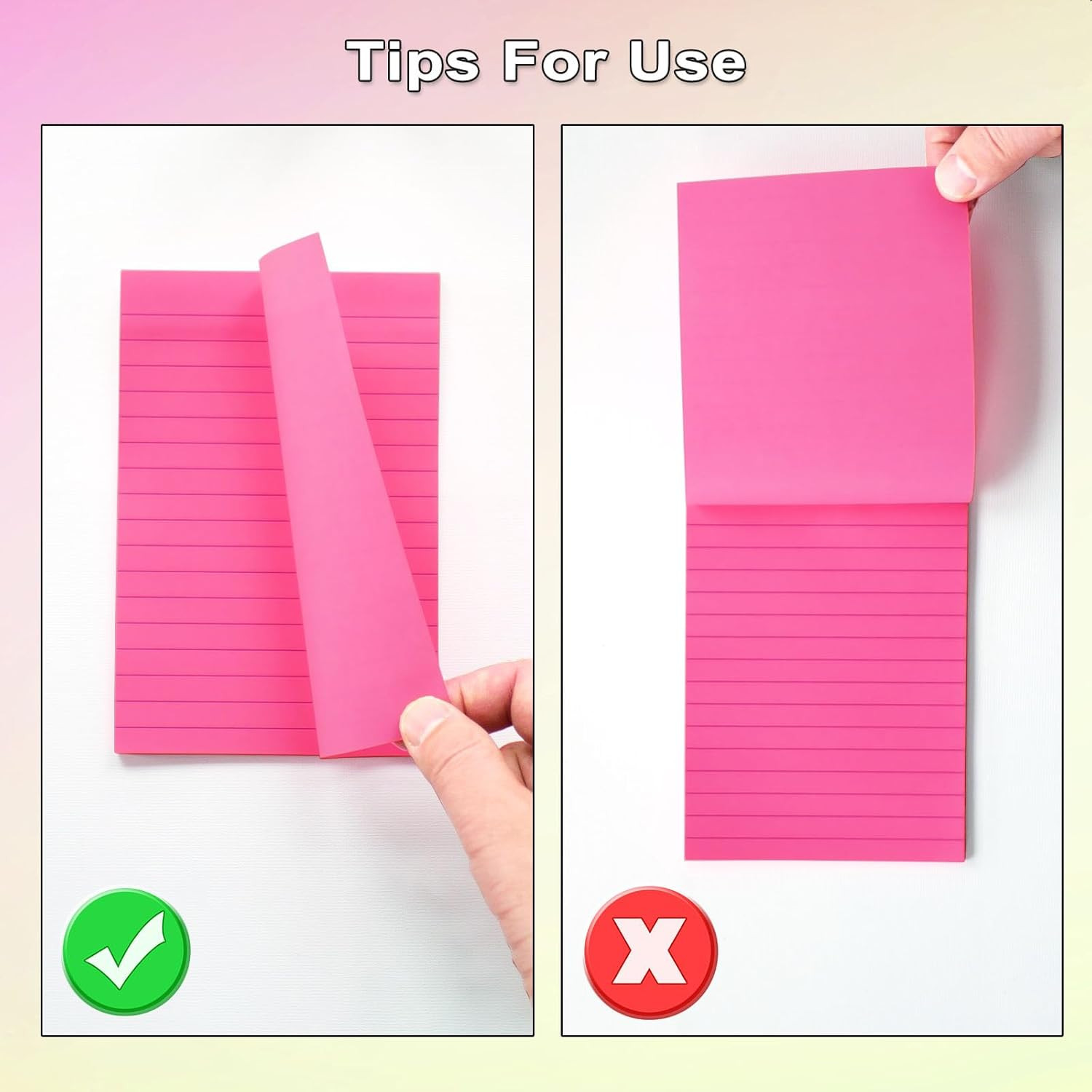 9 Pack Lined Sticky Notes 4X6 in Post Sticky Notes with Lines, 9 Bright Colors S