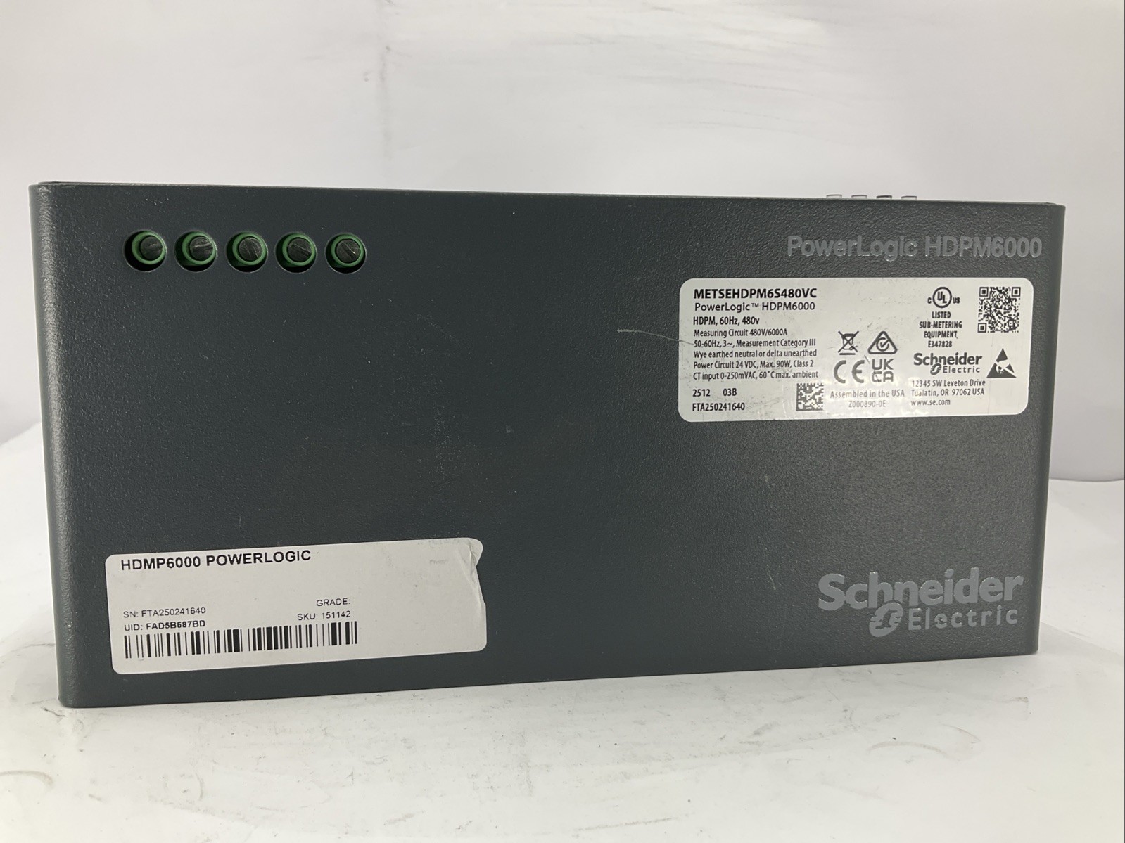 Schneider Electric Powerlogic HDPM6000 – METSEHDPM6S480VC – 60MHz, 480V