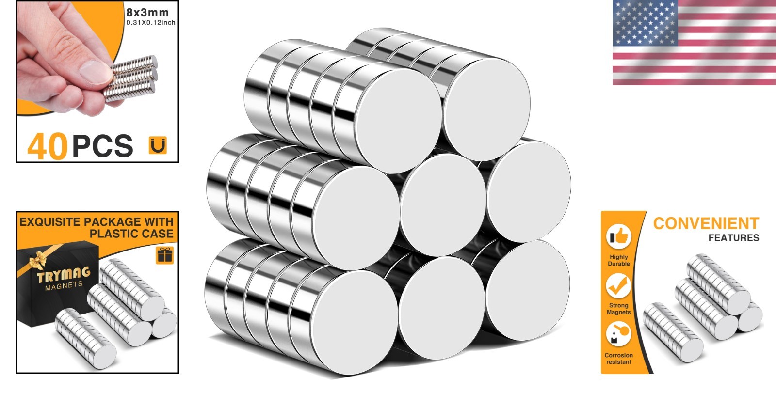 Scratch-Free Neodymium Disc Magnets 8x3mm – Perfect for Crafts & Organizing