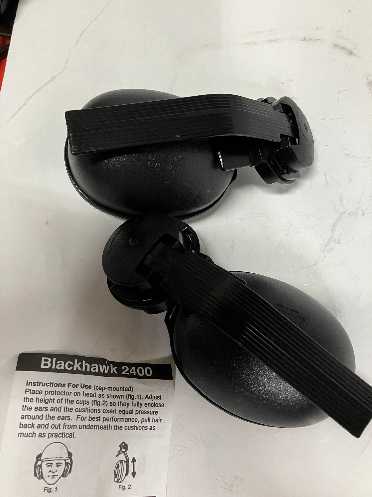 Tasco 100-02400 Hard Hat Mounted Ear Muffs, 24 Db, Black Hawk, Black