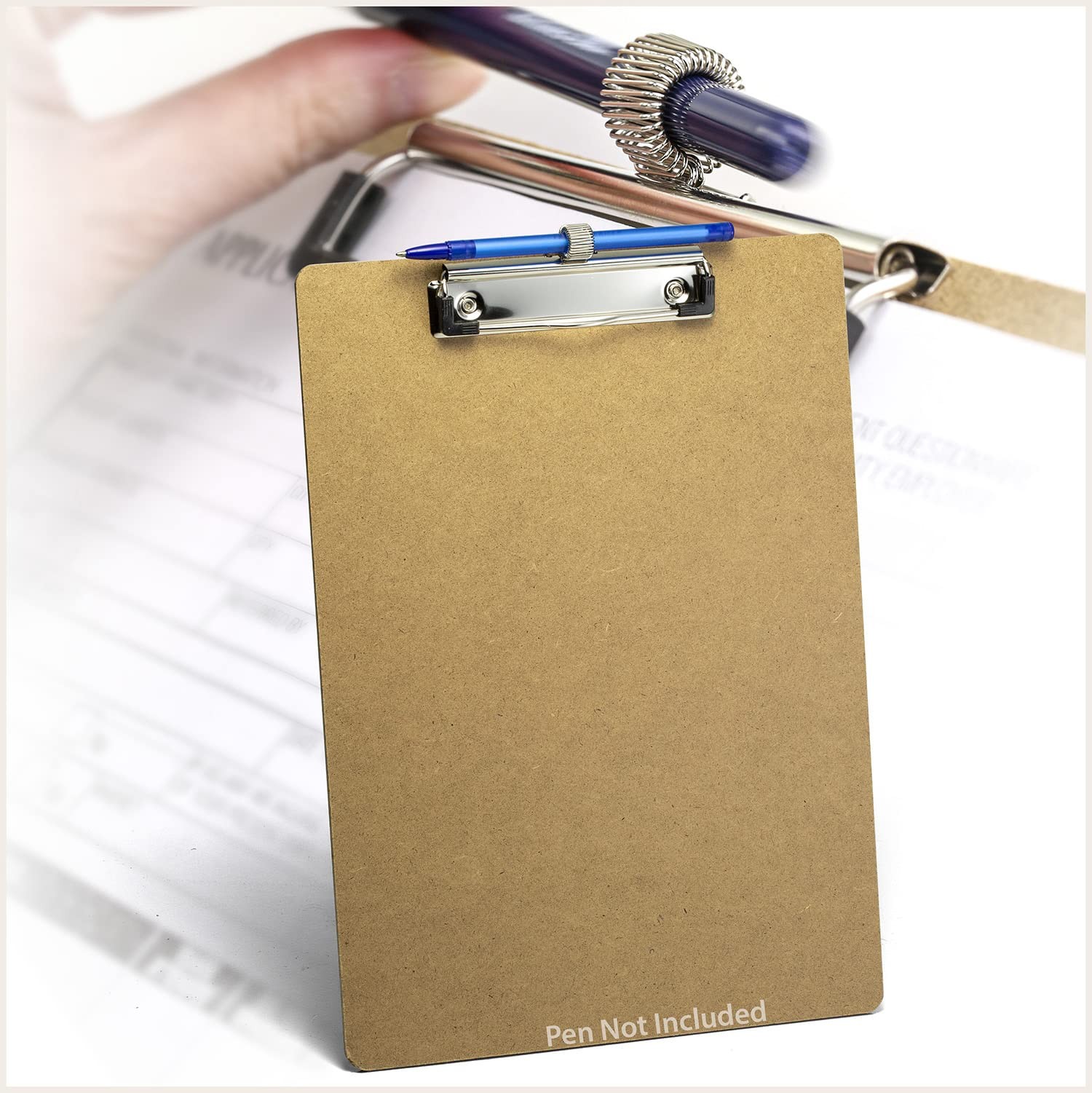 Officemate Wood Clipboard, Letter Size, Low Profile Clip Brown
