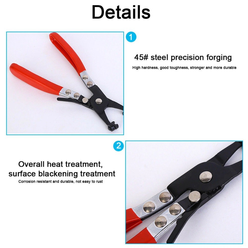 115Pcs 6-22mm Hose Spring Clamp / Plier Fuel/Water Pipe Air Tube Clips Fasteners