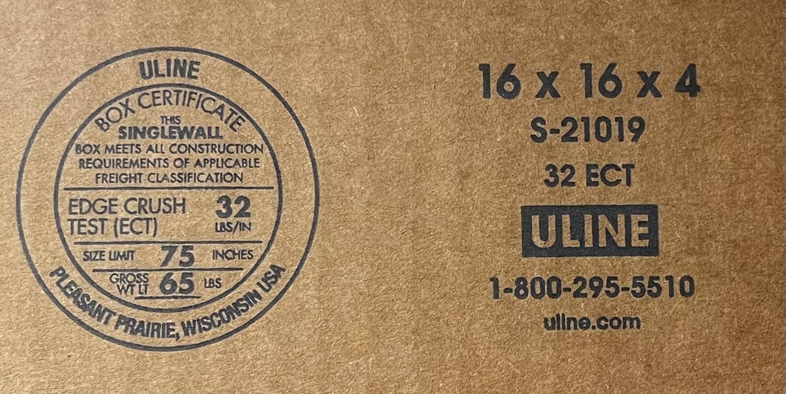 16″ x 16″ x 4″ Cardboard Corrugated Box – SINGLE BOX