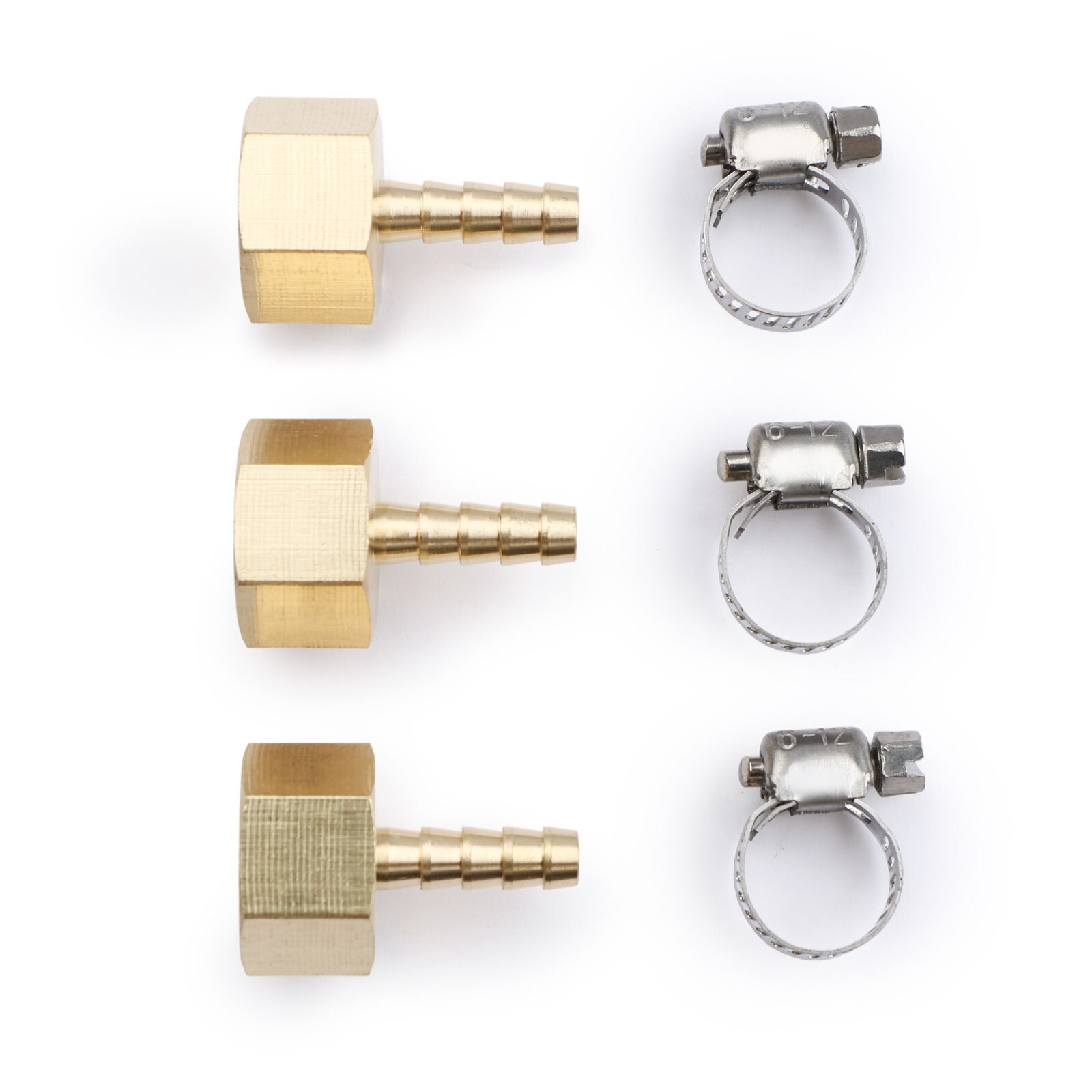 U.S. Solid 3pcs Brass Hose Fitting Pipe Adapter 1/4″ Barb To 3/8″ NPT Female