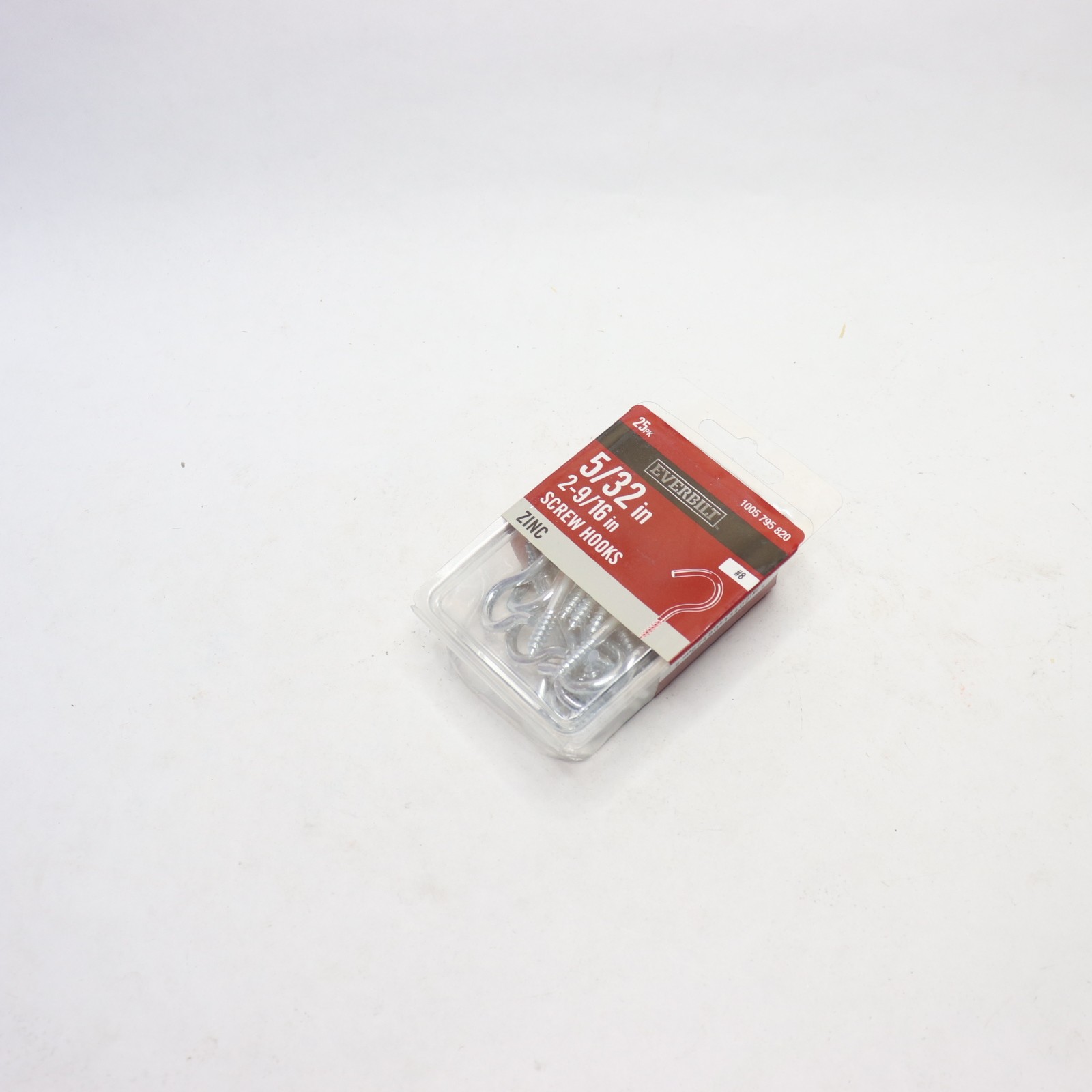 (25-Pk) Everbilt Screw Hook 5/32″ x 2-9/16″ 813402