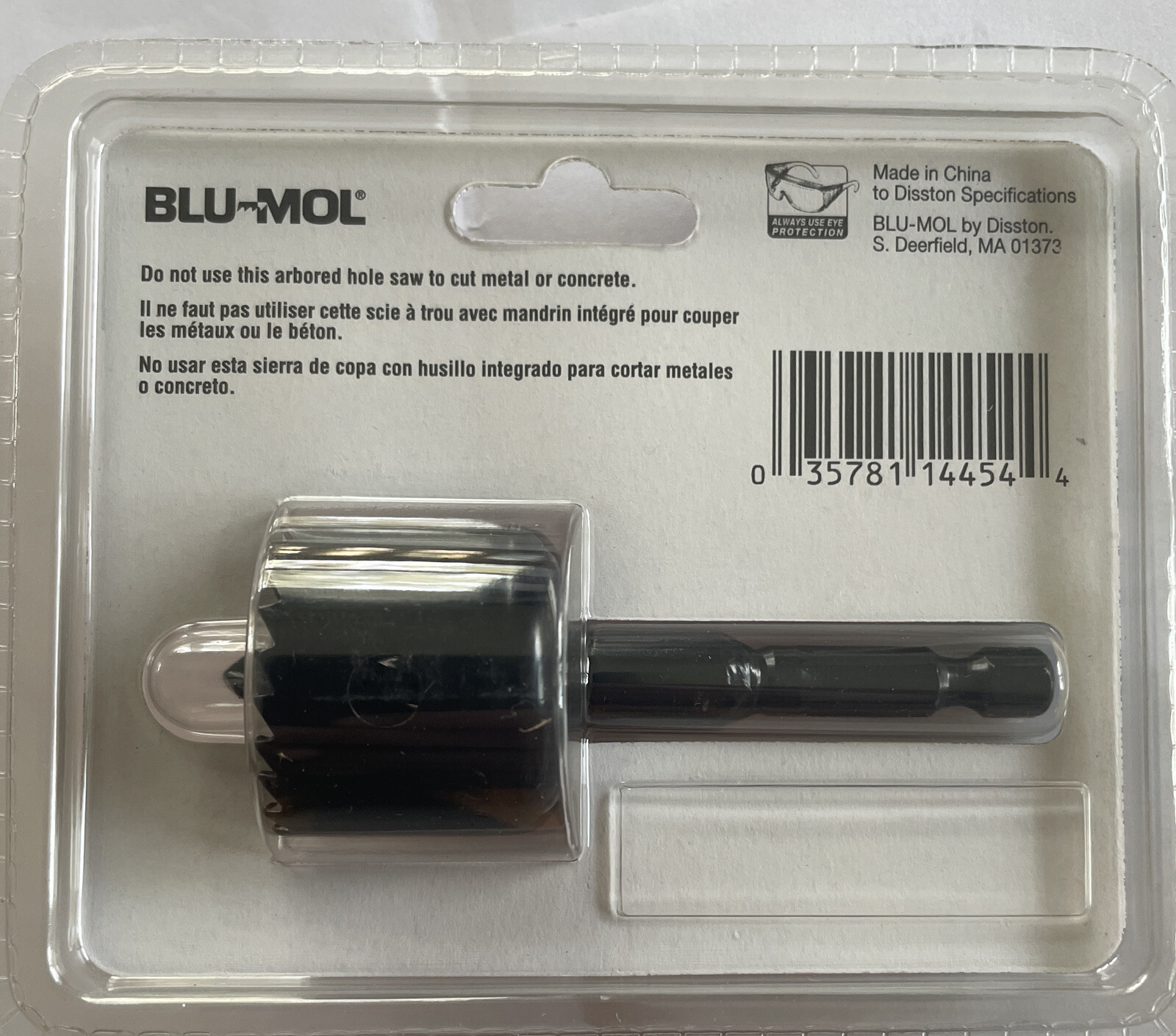 Blu-Mol 6502 1-1/4″ Carbon Steel Arbored Hole Saw For Wood W/ 1” Cut Depth