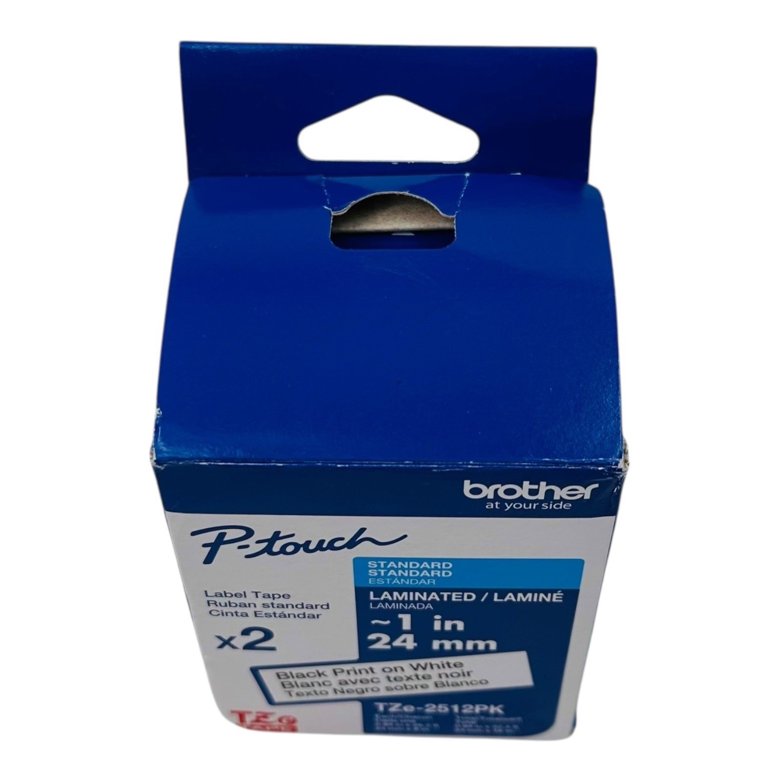 2 PACK Brother TZE-251 LABEL TAPE ORIGINAL P-touch TZe251 Black White 1″ 24 MM