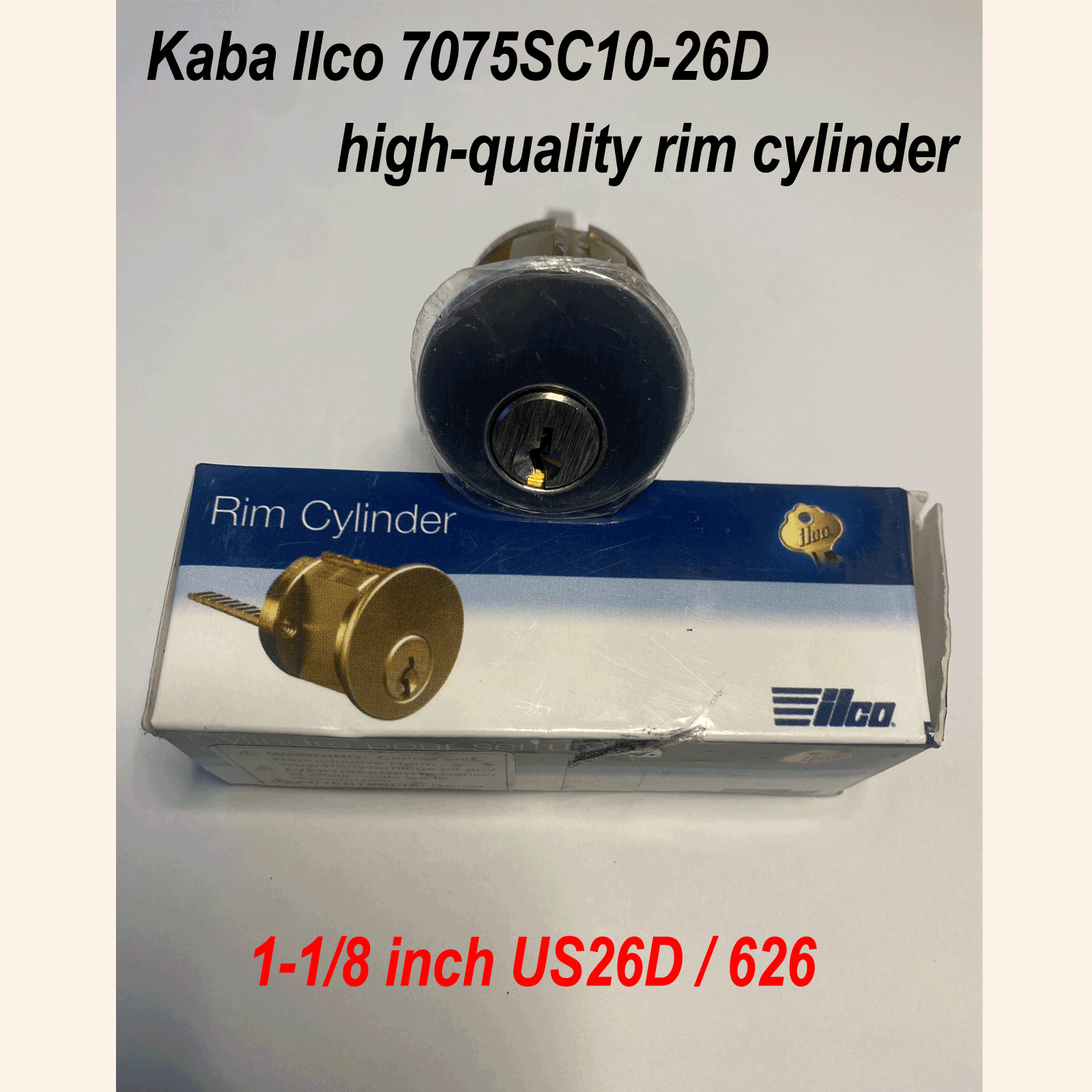 Kaba Ilco 7075SC10-26D Commercial Rim Cylinder Lock – Single Cylinder with 2 Key