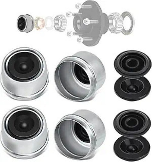 4Sets 1.98”OD Trailer Hub Bearing Metal Dust Cover with Extr Color: 1.98 4PCS
