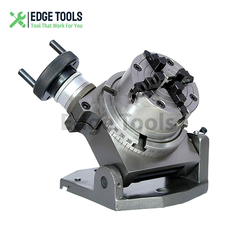New Tilting Rotary Table 4″(100mm) + 70mm Independent Chuck 4 Jaws EDGE TOOLS