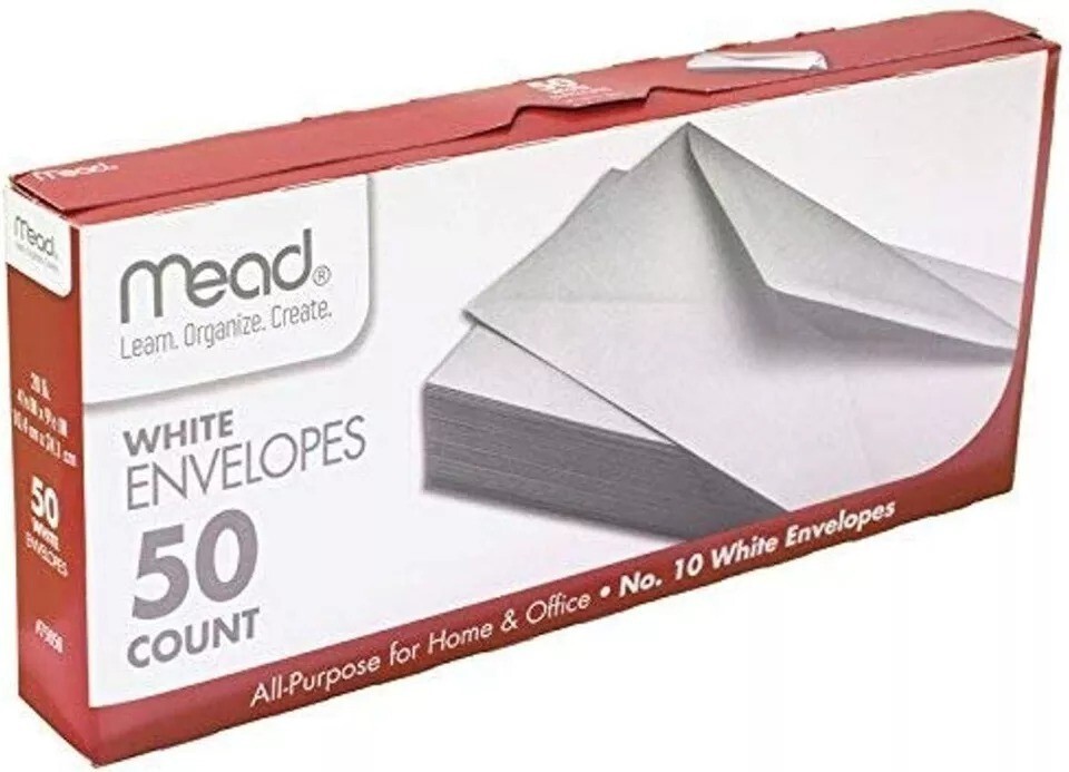 #10 Envelopes, 4-1/8″ X 9-1/2″, White, 50 Pack Free And Fast Shipping
