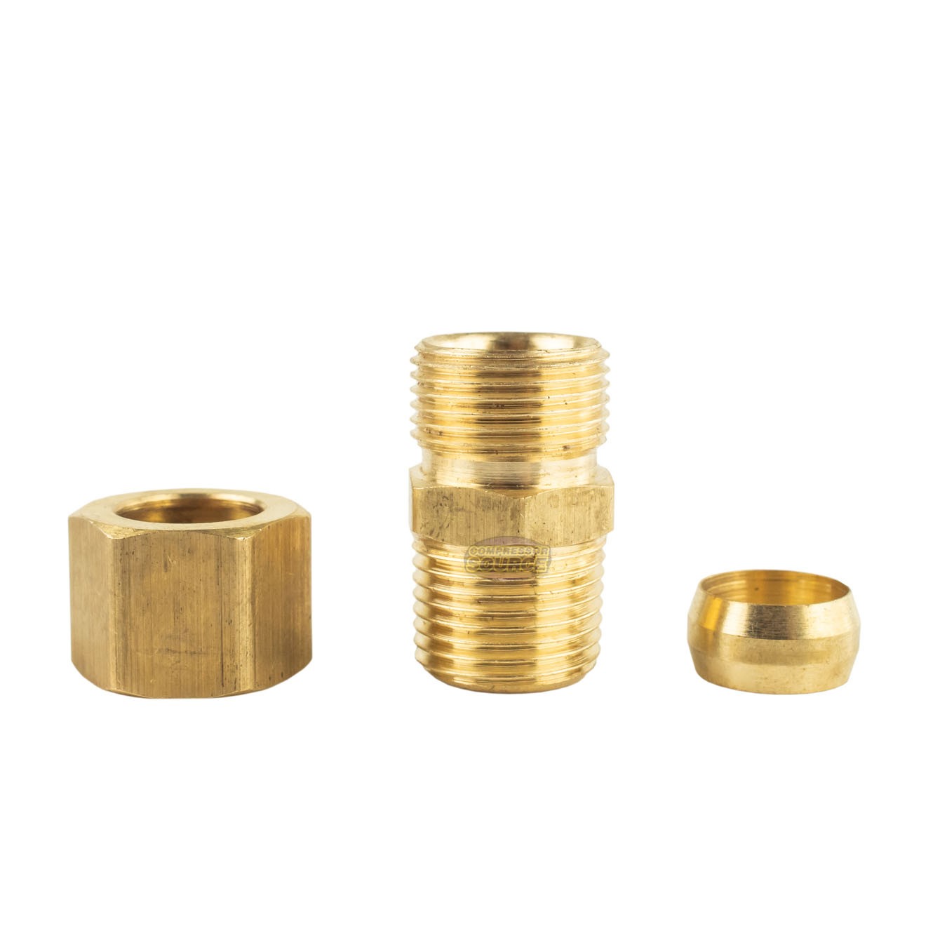 3/8″ OD x 3/8″ Male NPT Connector Brass Compression Fitting for 3/8″ OD Tube